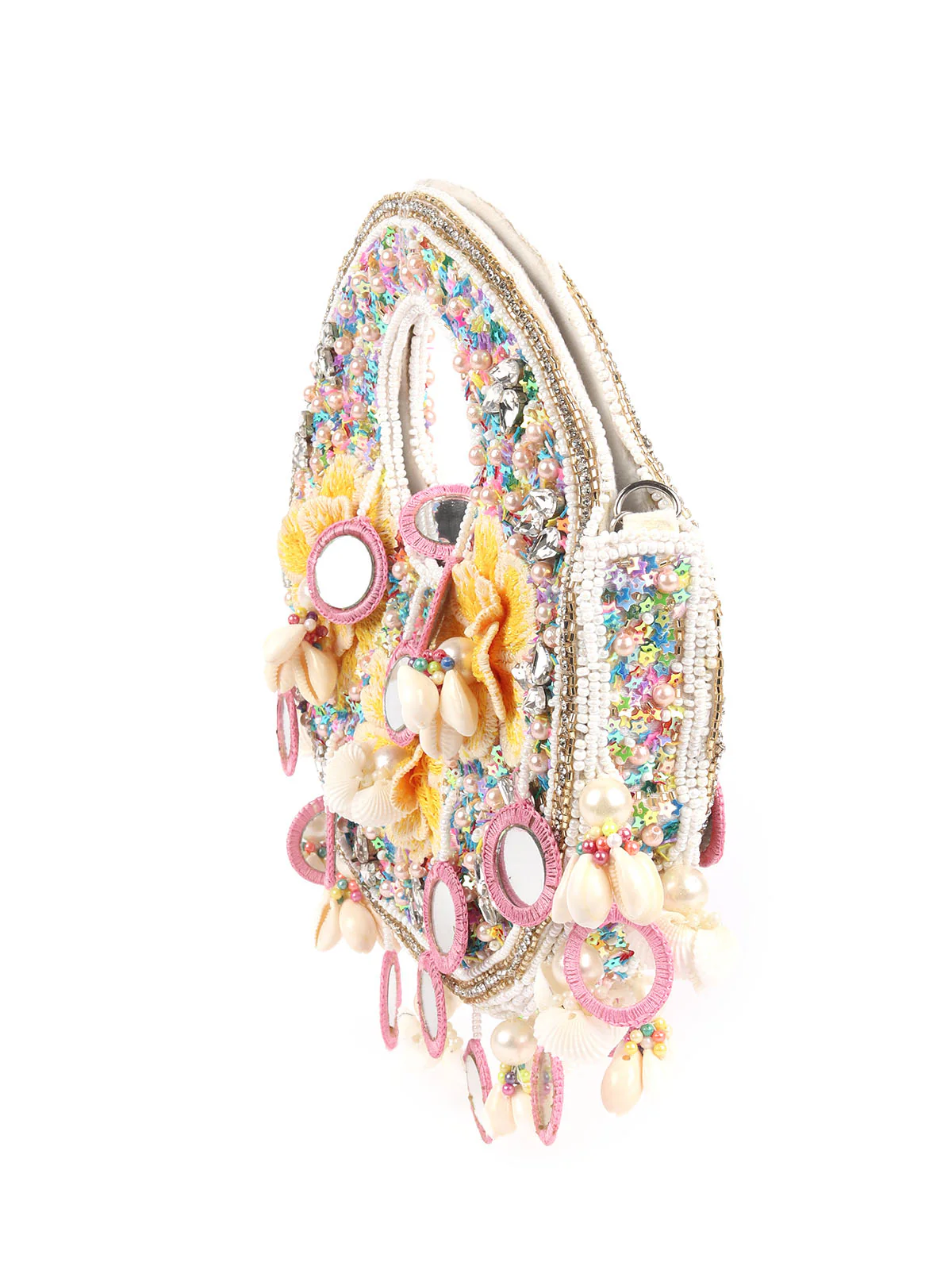 Odette White Embroidered Clutches For Women - Image 4