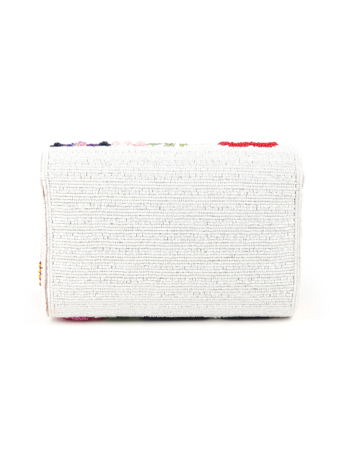 Odette White Floral Embroidered Clutch For Women - Image 6