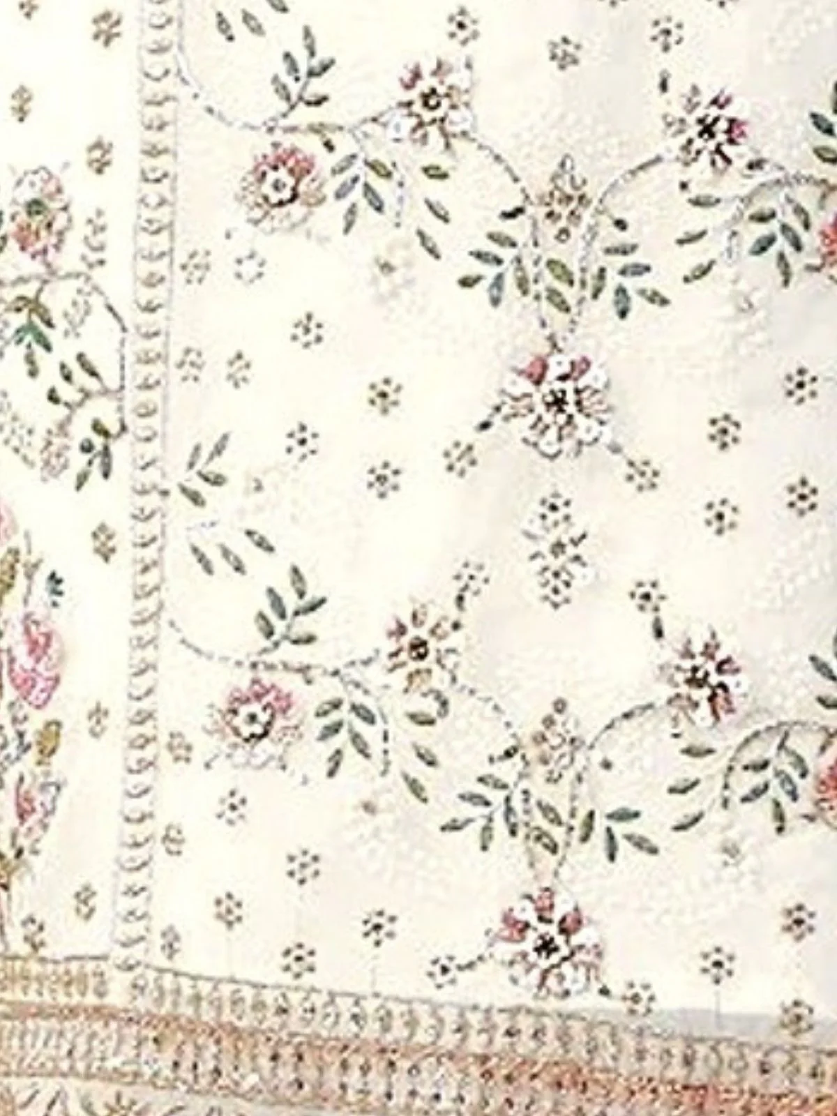 Odette White Georgette Embellished Semi Stitched Kurta Set For Women - Image 3