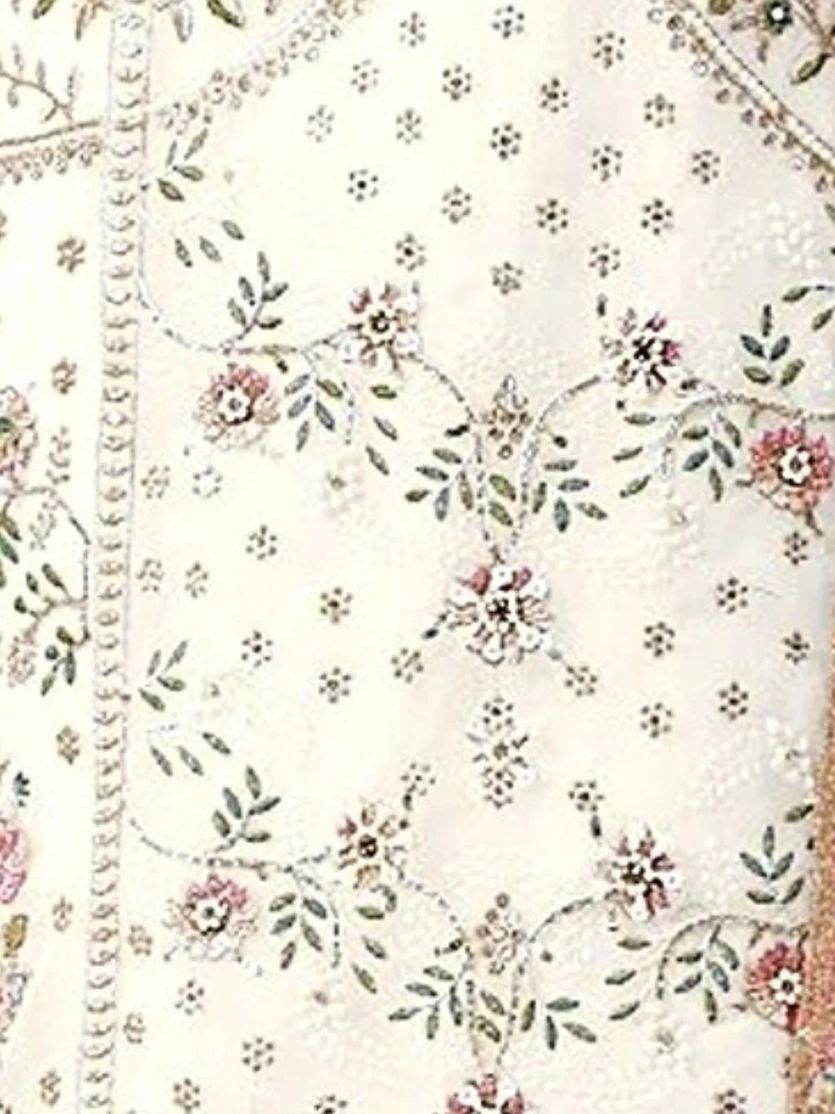 Odette White Georgette Embellished Semi Stitched Kurta Set For Women - Image 3