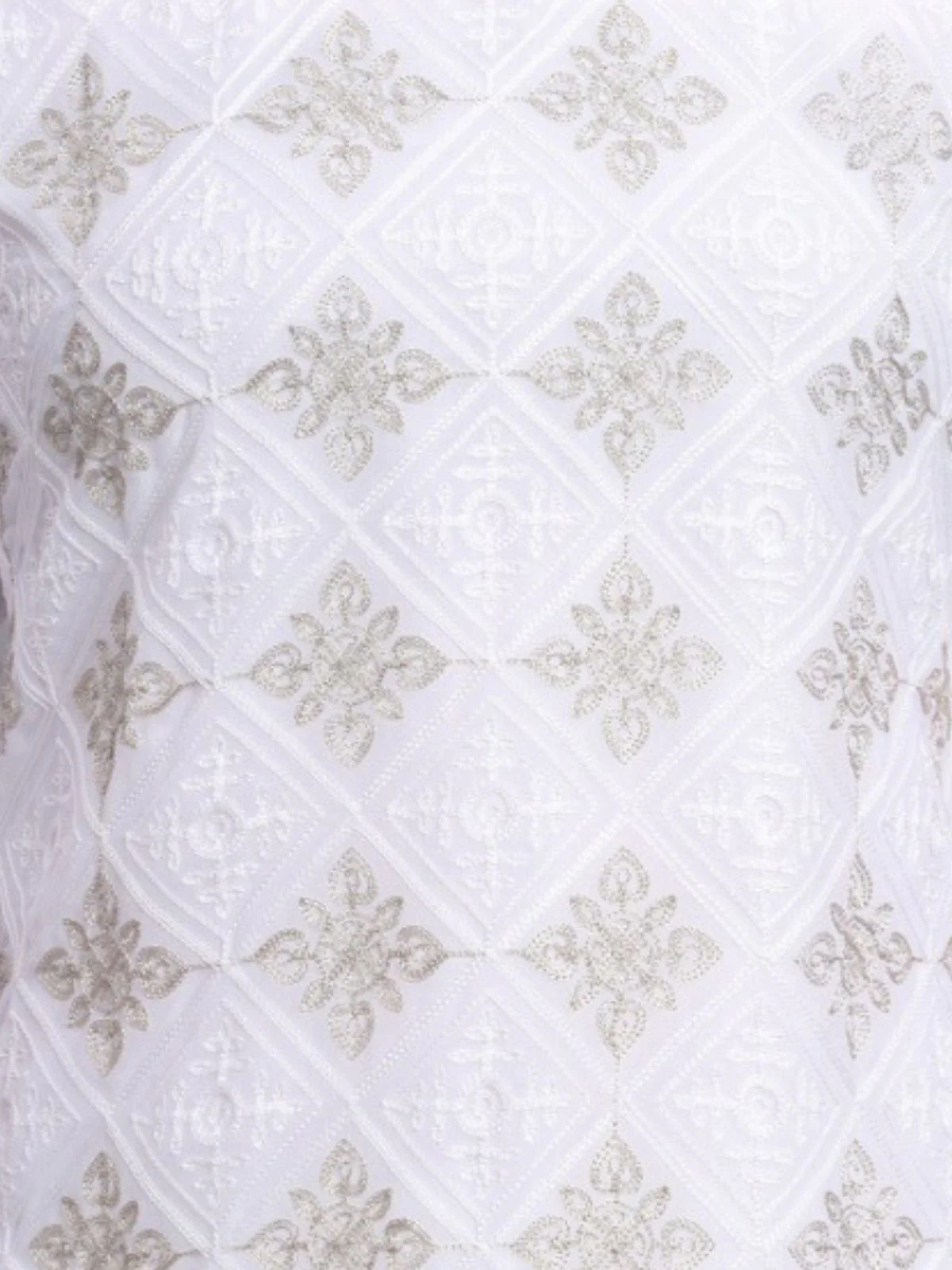 Odette White Georgette Embroidered Kurti For Women - Image 4