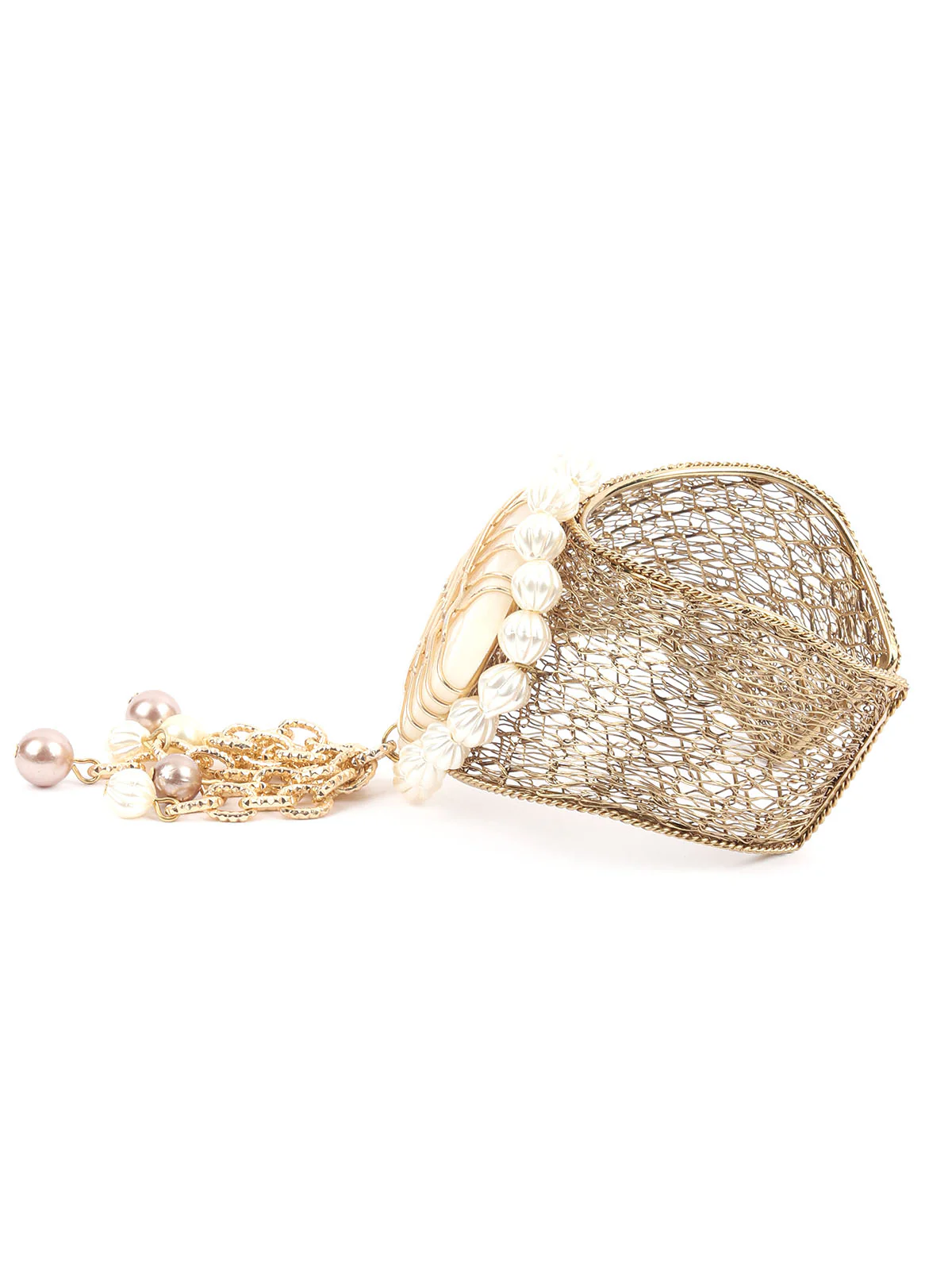 Odette White & Gold Alloy Embellished Bracelet For Women - Image 4