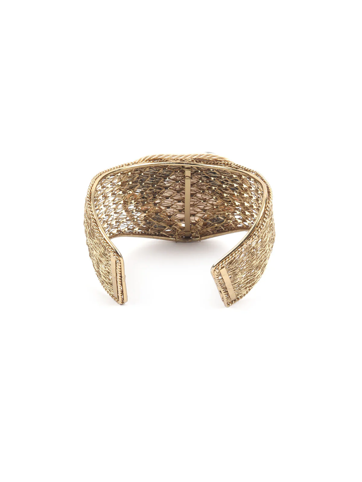 Odette White & Gold Alloy Embellished Bracelet For Women - Image 5