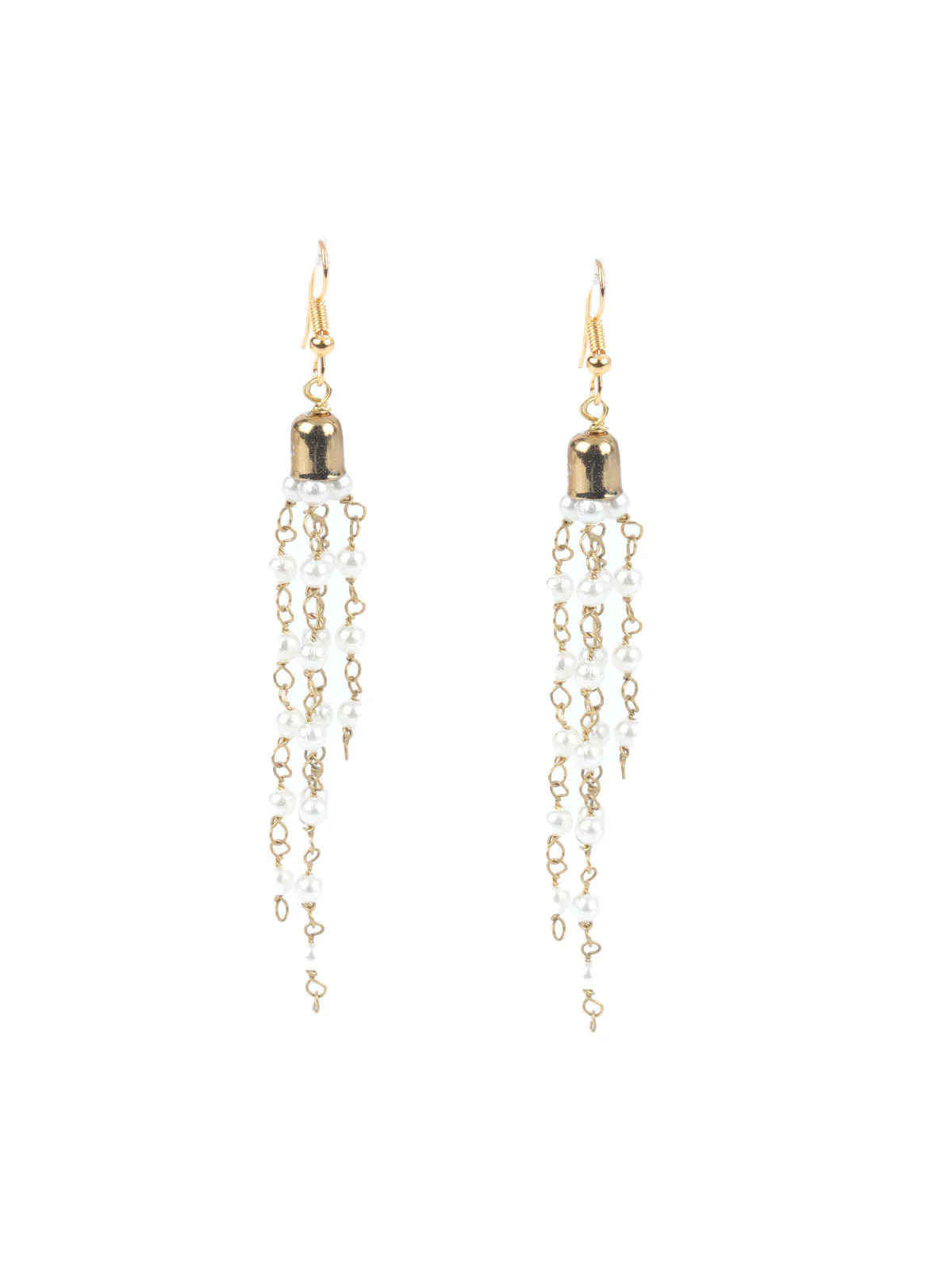 Odette White & Golden Alloy Embellished Jewellery Set For Women - Image 6
