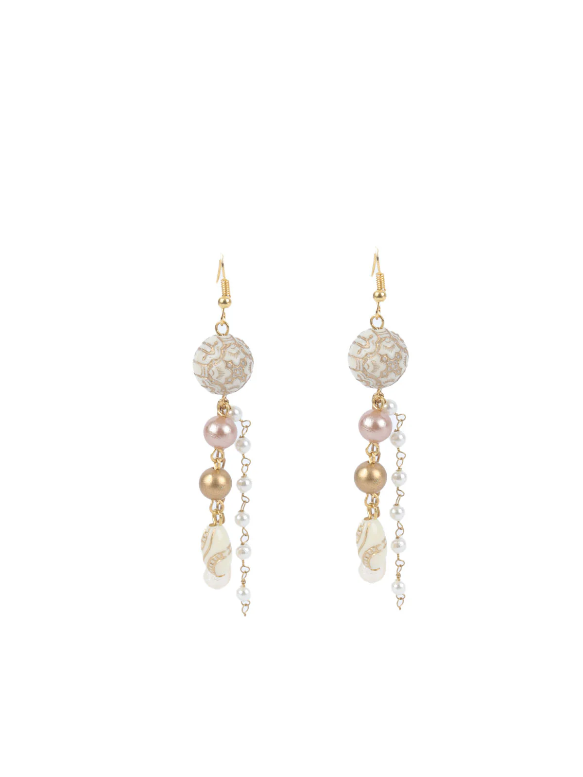 Odette White & Golden Alloy Embellished Jewellery Set For Women - Image 5