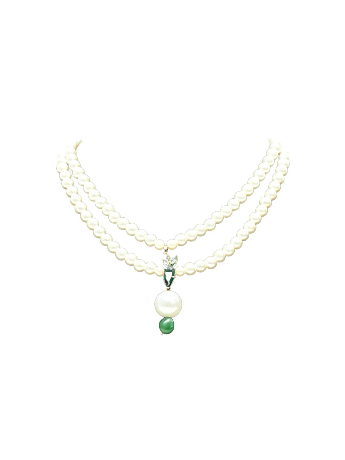 Odette White & Green Alloy Embellished Neckpiece For Women - Image 5