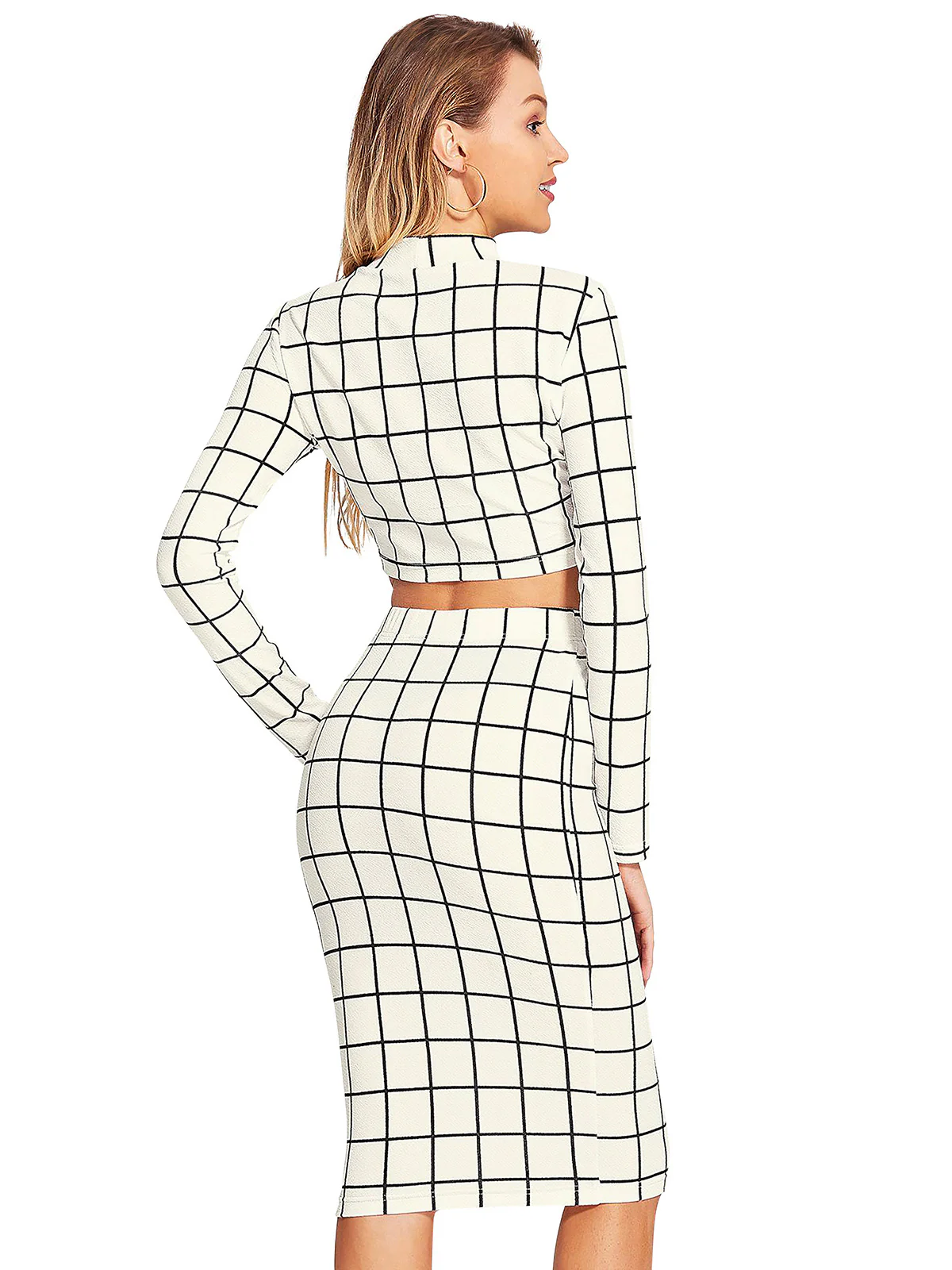 Odette White Knit Fabric Stitched Co Ord Set For Women - Image 4