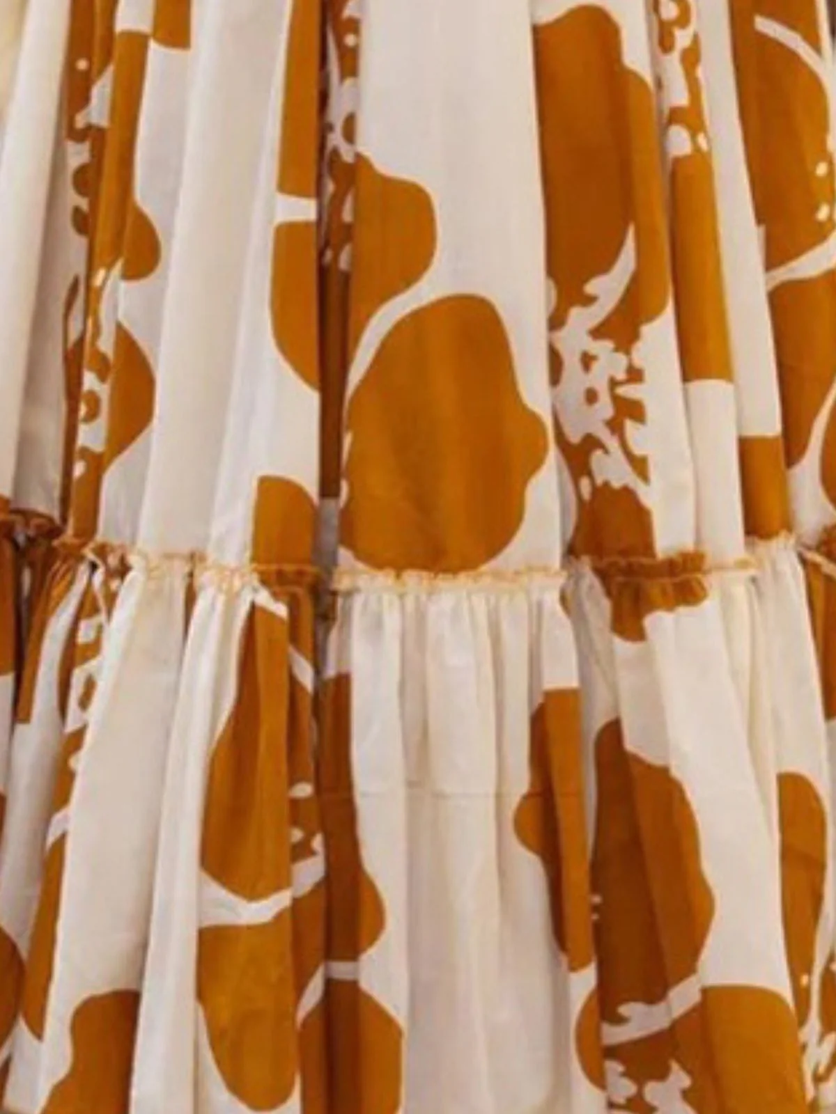 Odette White & Mustard Cotton Blend Digital Printed Stitched Gown For Women - Image 6