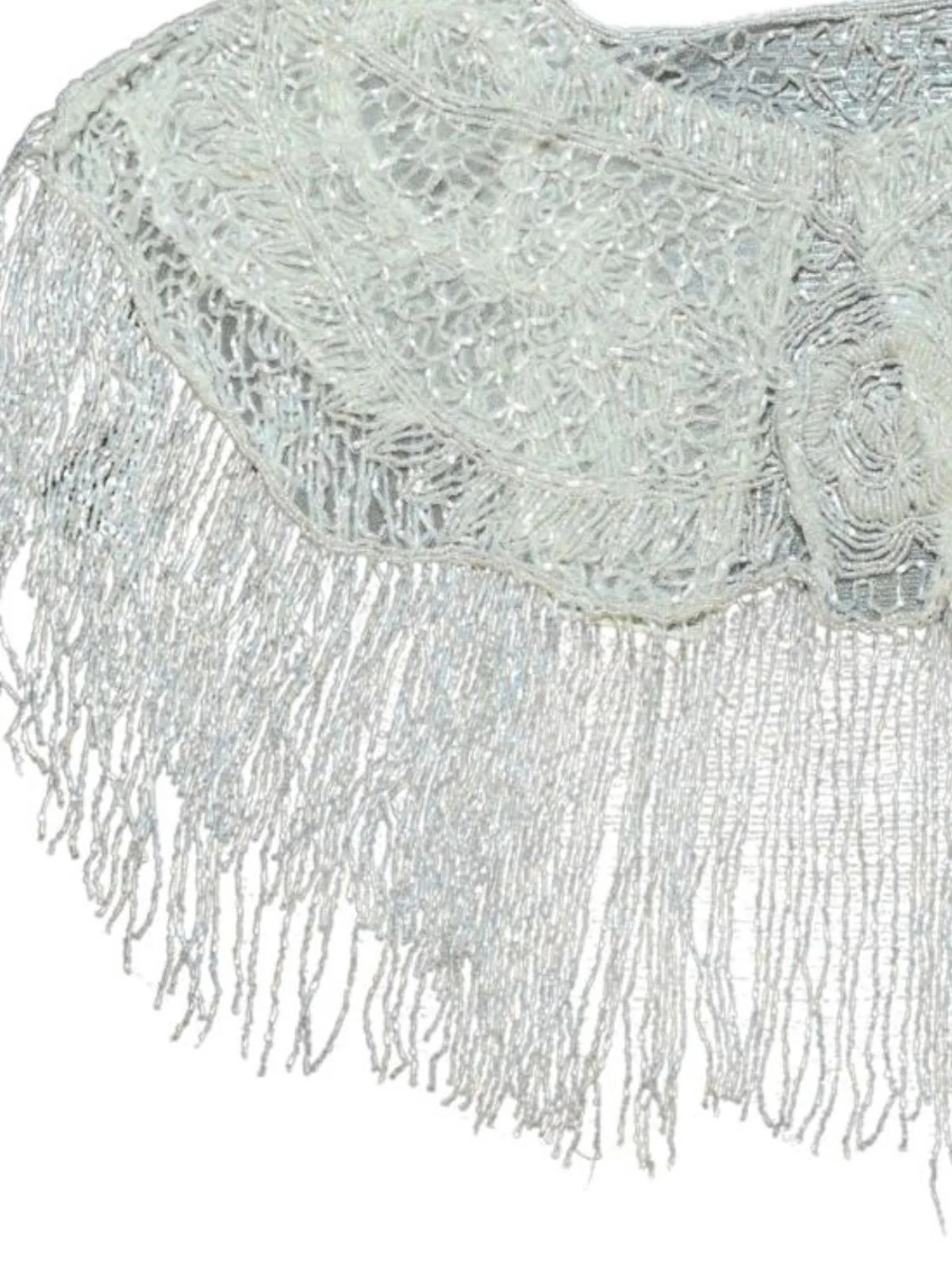 Odette White Net Embellished Cape For Women - Image 8