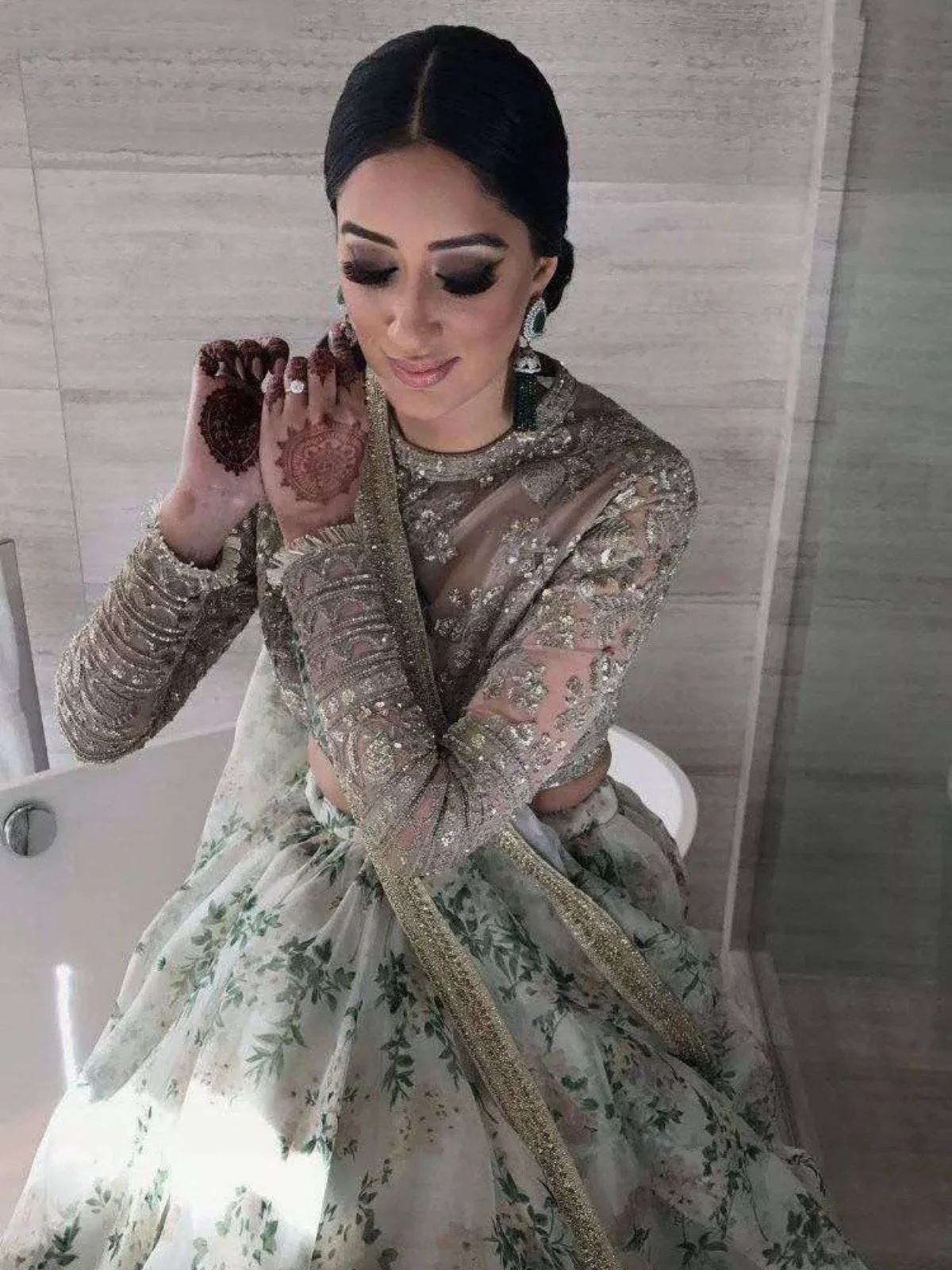 Odette White Organza Printed Semi-Stitched lehenga For Women - Image 2