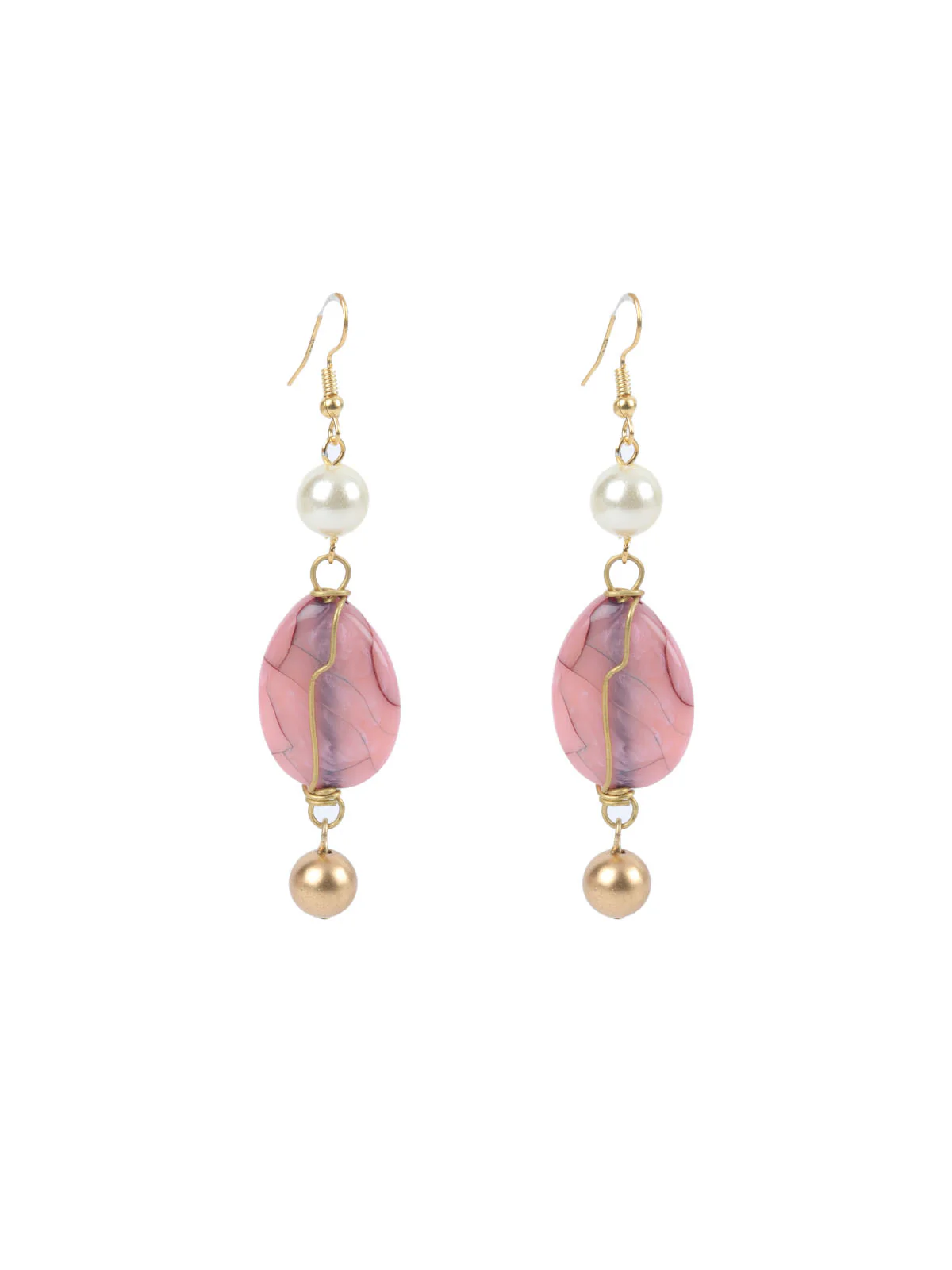 Odette White & Pink Alloy Embellished Jewellery Set For Women - Image 6