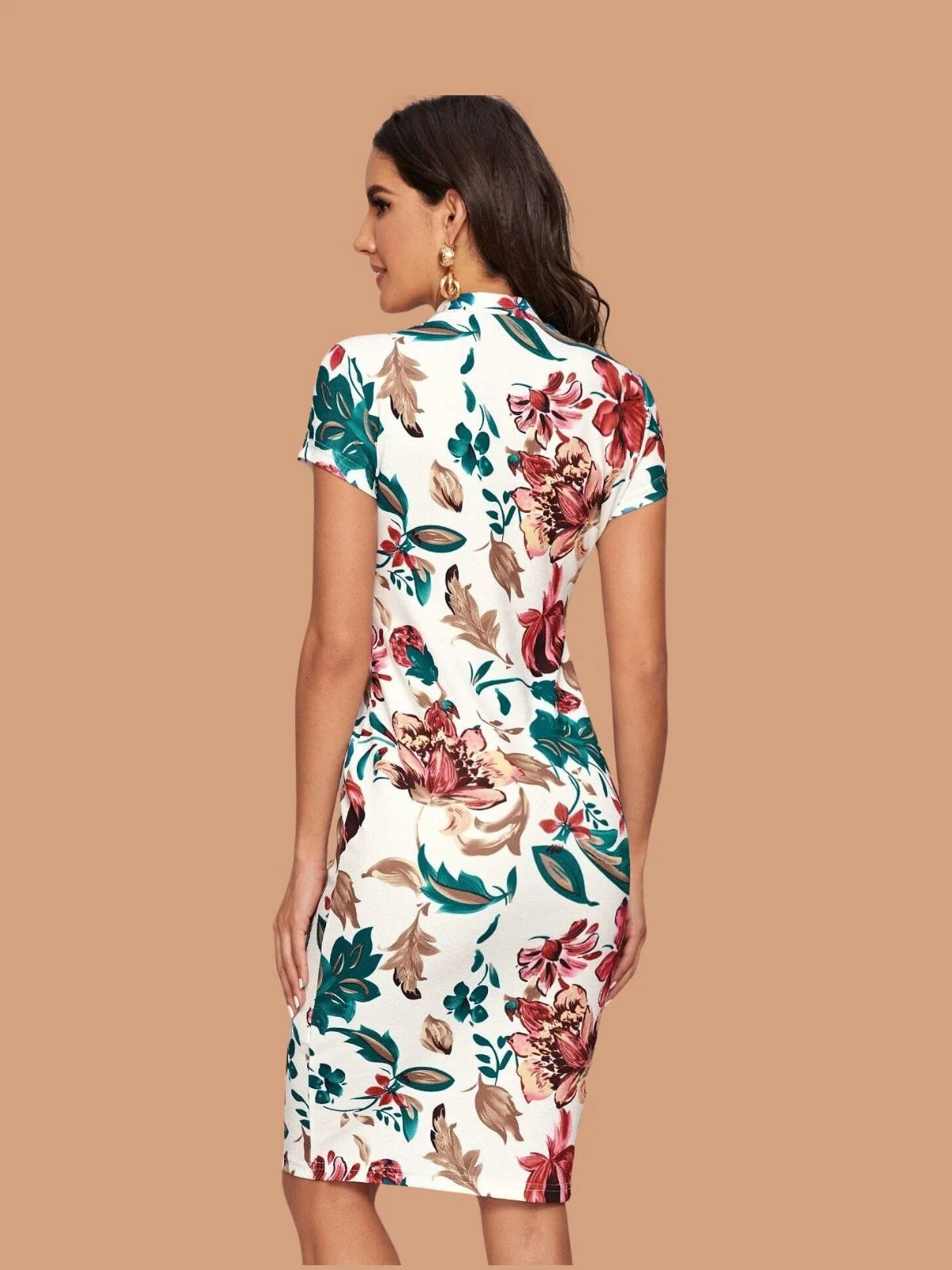 Odette Multicolor Polyester Blend Printed Dress For Women - Image 3