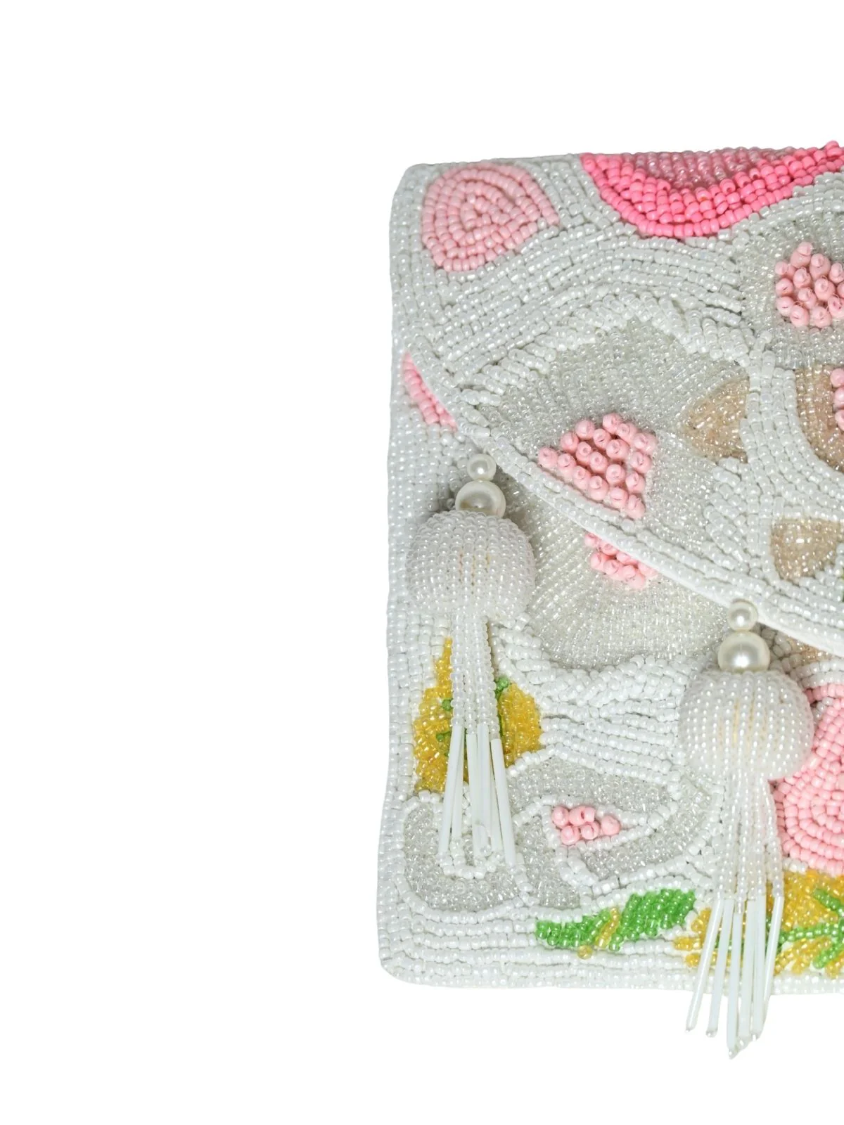 Odette White Polyester Embroidered Clutch For Women - Image 8