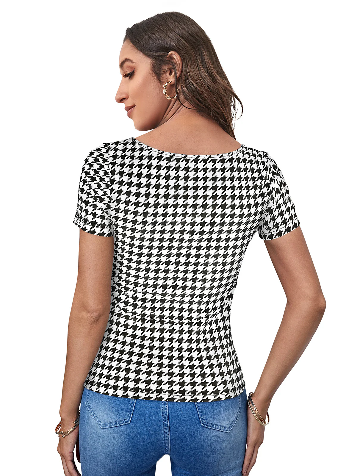Odette White Polyester Printed Top For Women - Image 4