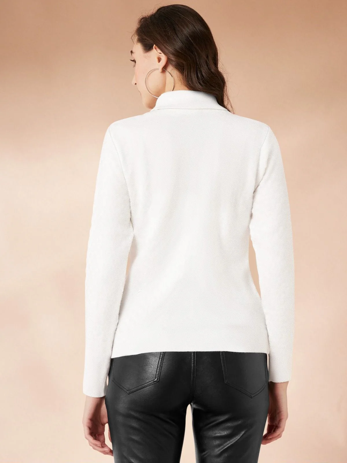 Odette White Polyster Solid Top For Women - Image 4