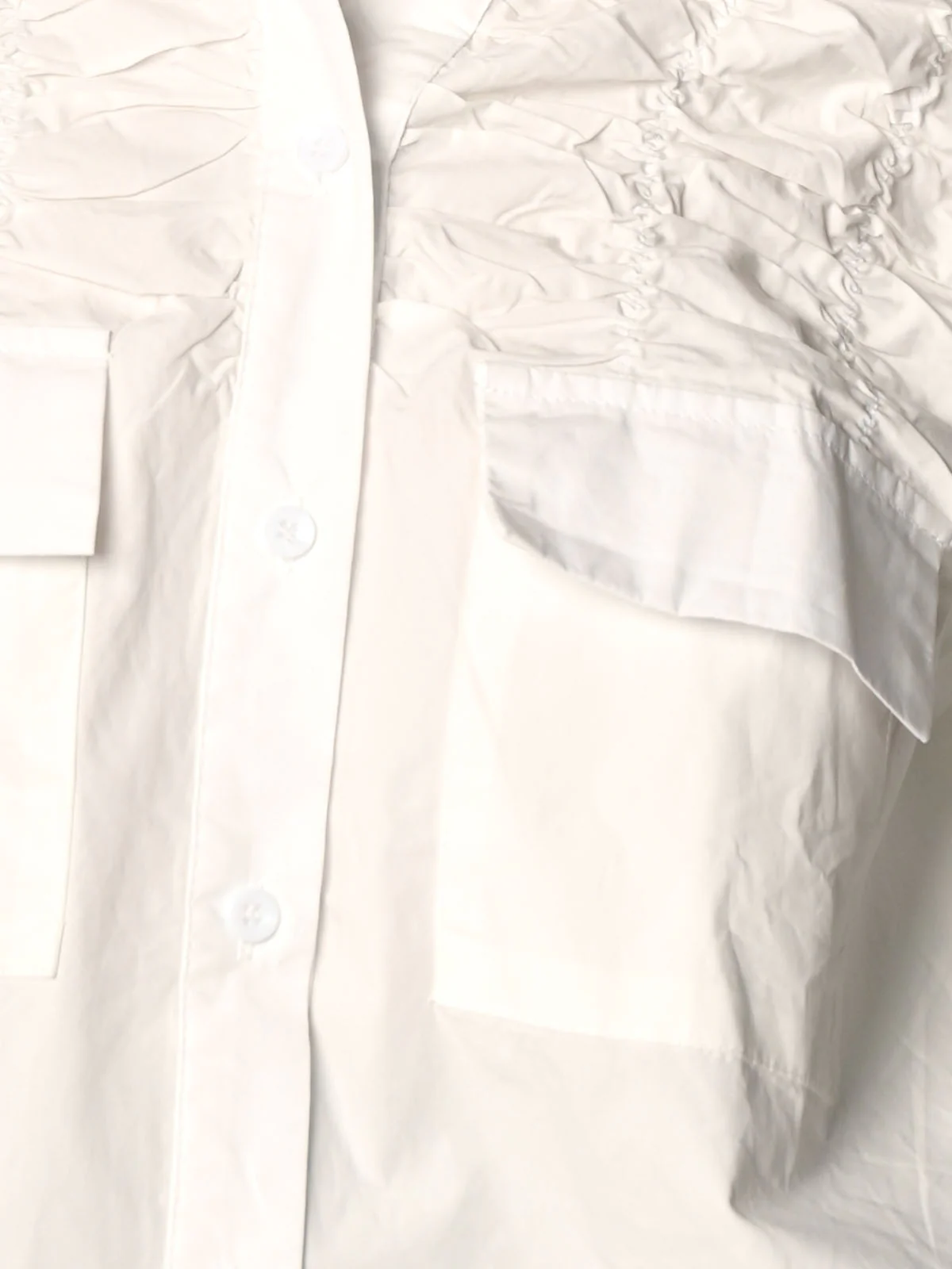 Odette White Poplin Ruffled Collar Neck Top For Women - Image 5
