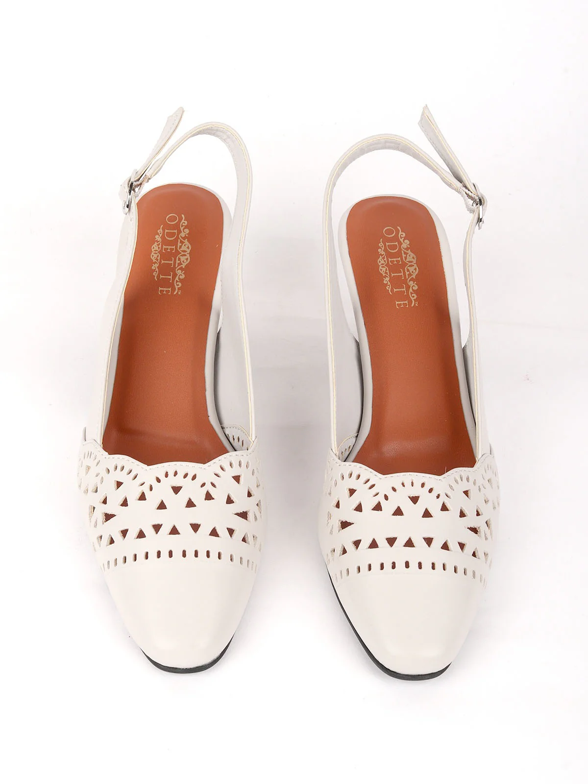 Odette White PU Cutdana Shoes For Women - Image 2