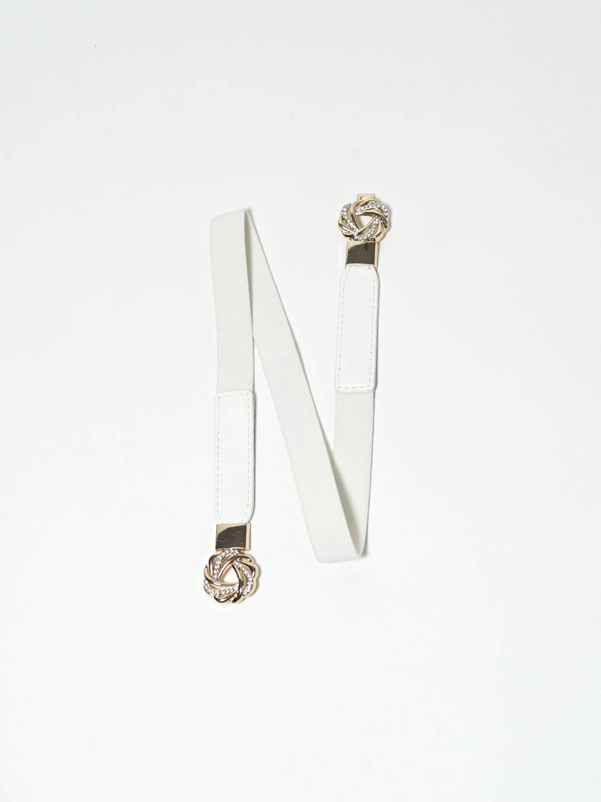 Odette White PU Embellished Belt For Women - Image 4
