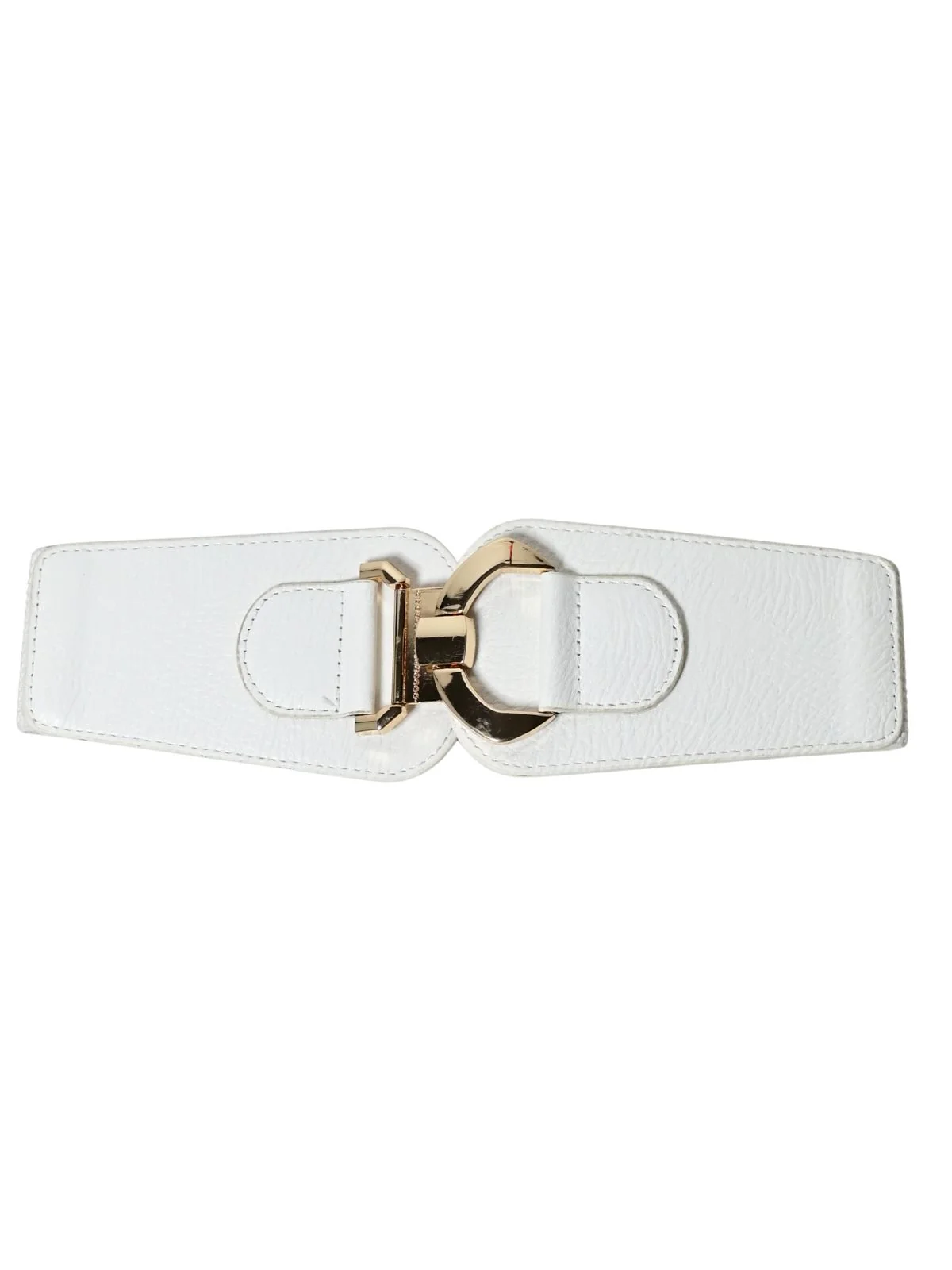 Odette White PU Metallic Design Belt For Women - Image 2