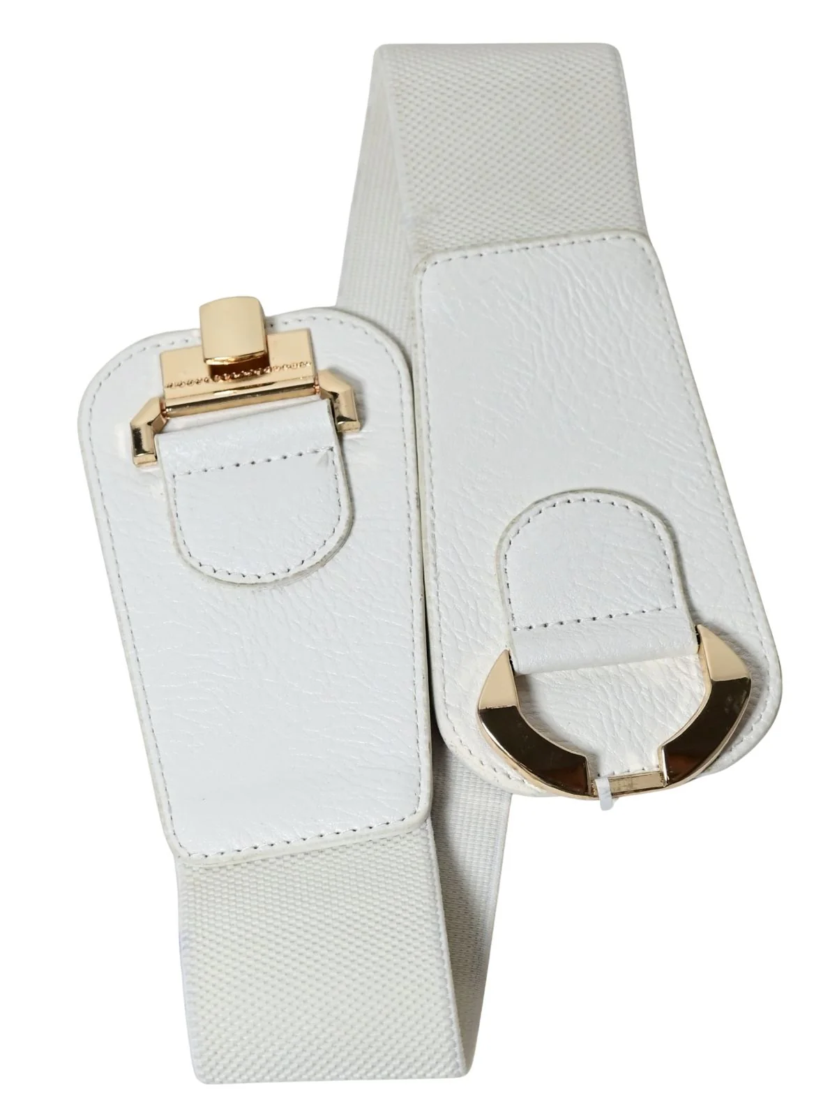 Odette White PU Metallic Design Belt For Women - Image 3