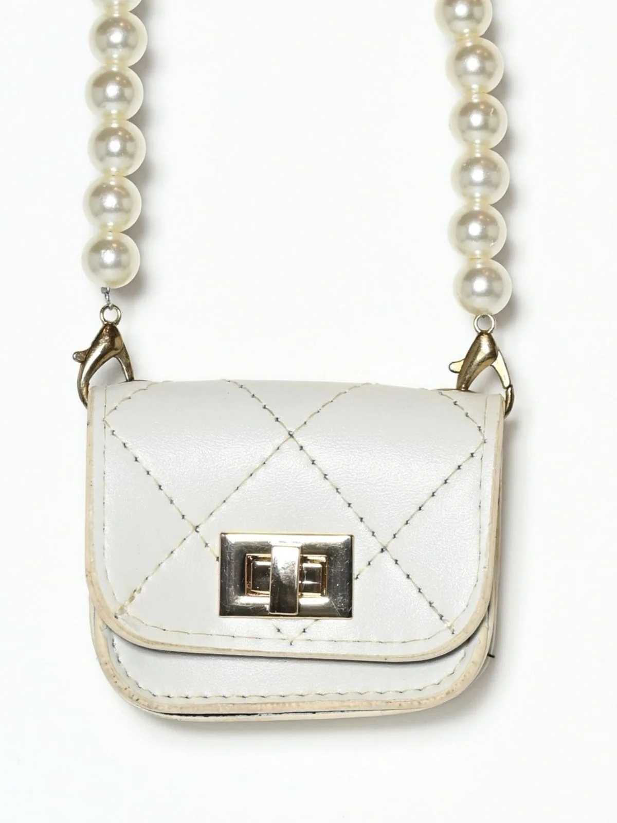 Odette White PU Pearl Belt Bag For Women - Image 6