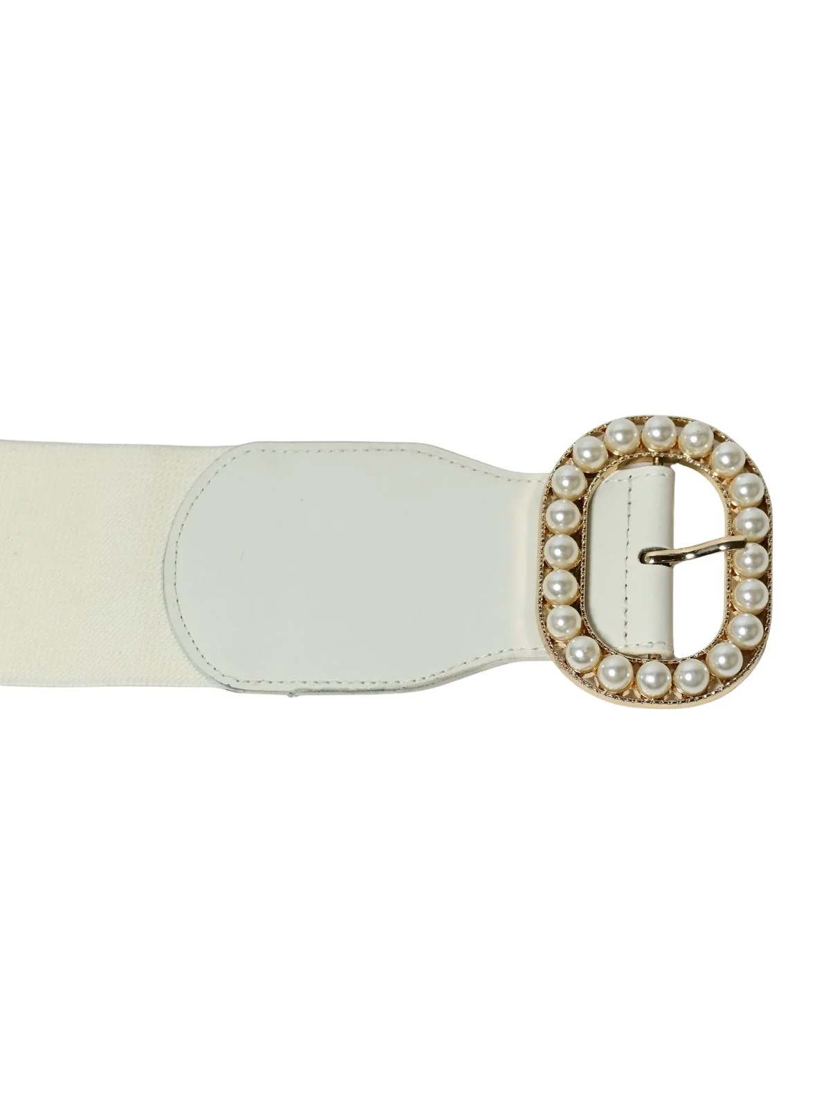 Odette White PU Pearl Work Belt For Women - Image 3