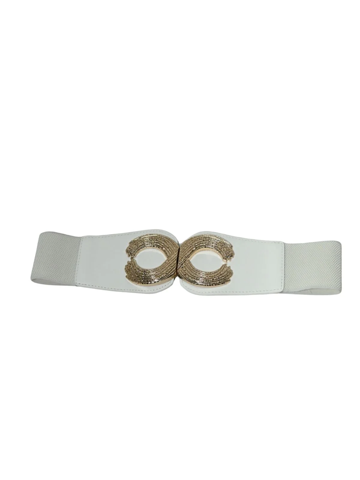 Odette White PU Solid Belt For Women - Image 3