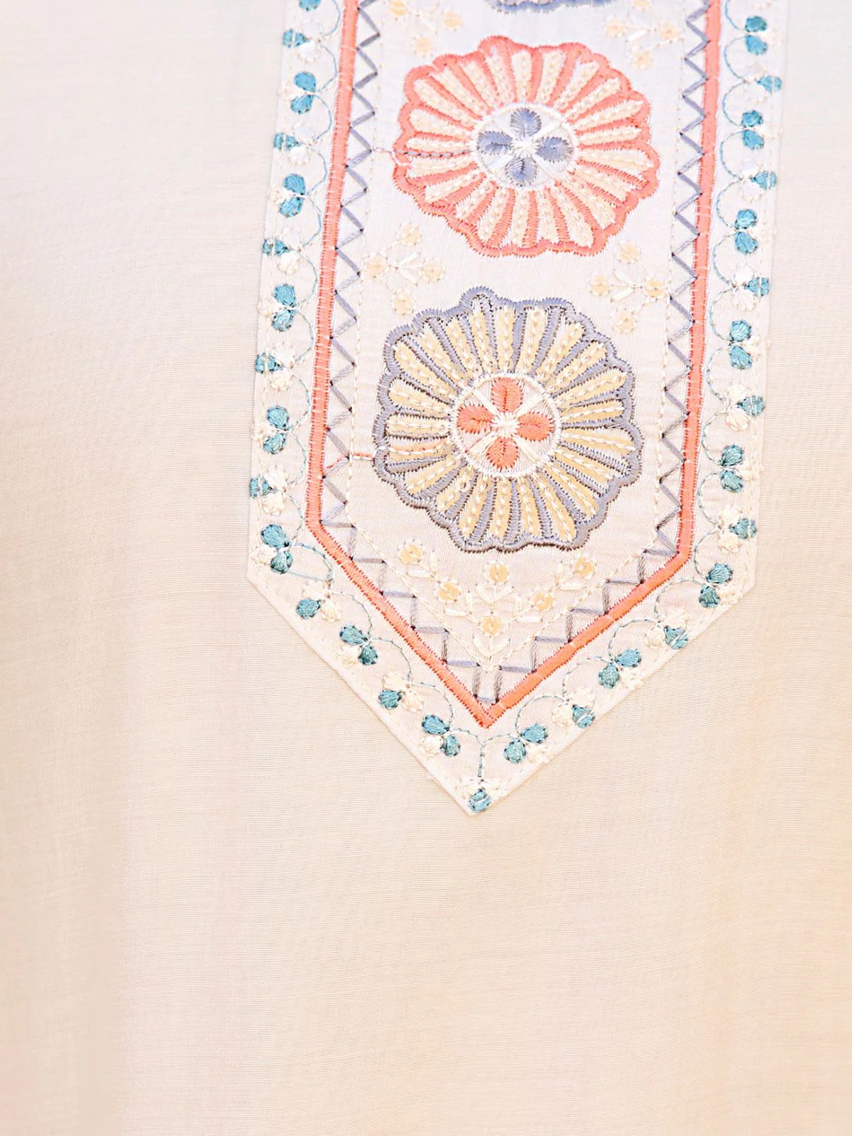 Odette White Rayon Embroidered Stitched Kurta Set For Women - Image 5