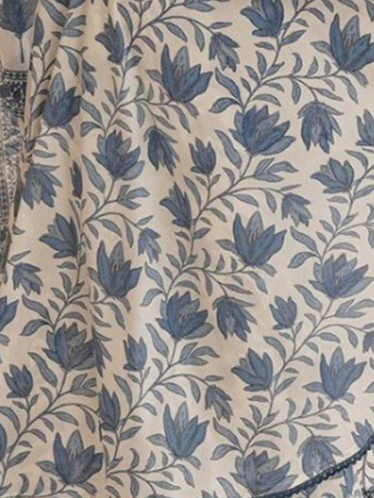 Odette White Rayon Printed Stitched Kurta Set For Women - Image 5
