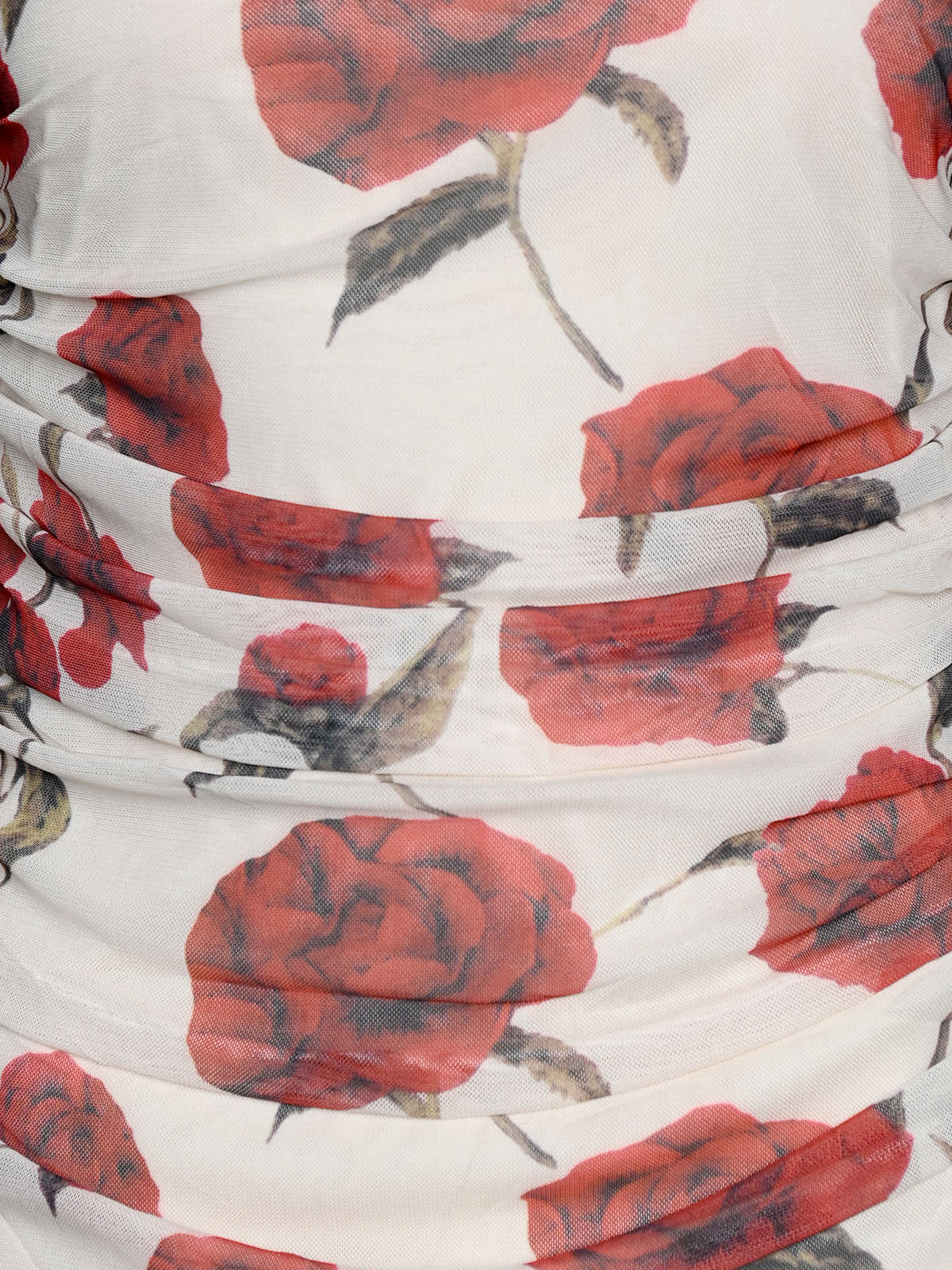 Odette White Satin Floral Printed Dress For Women - Image 5