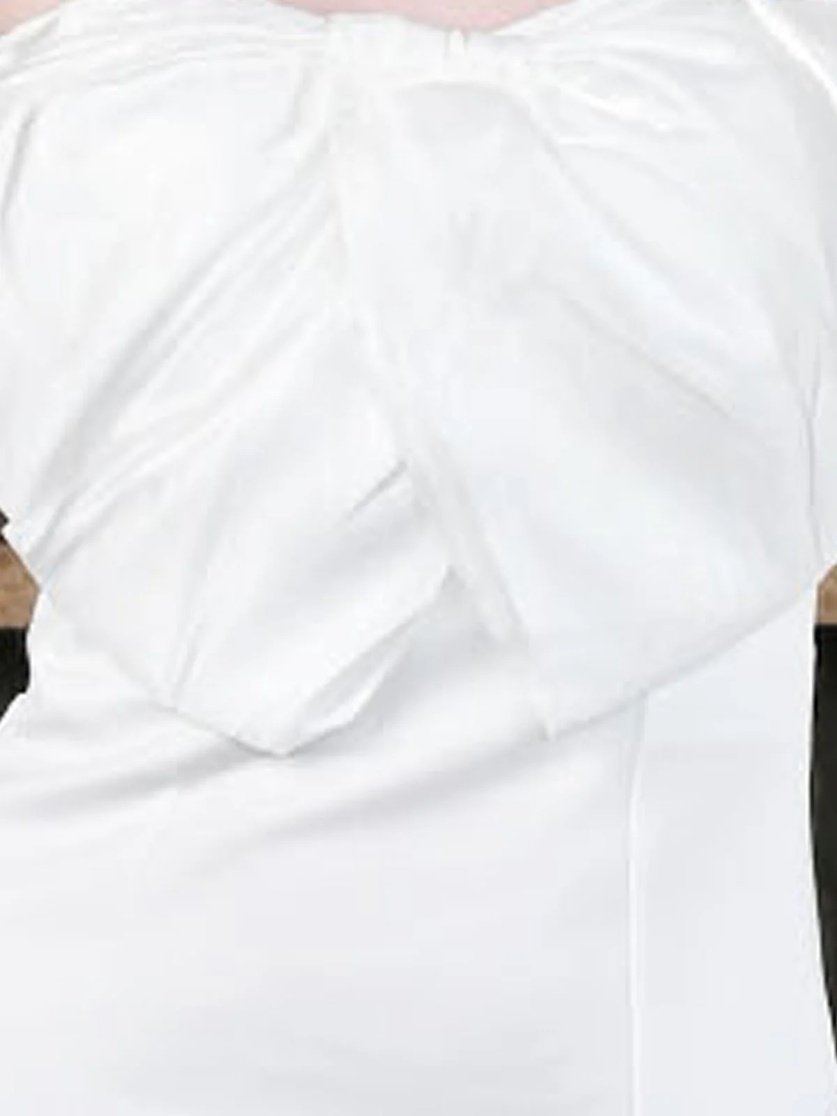 Odette White Scuba Knit Solid Dress For Women - Image 5