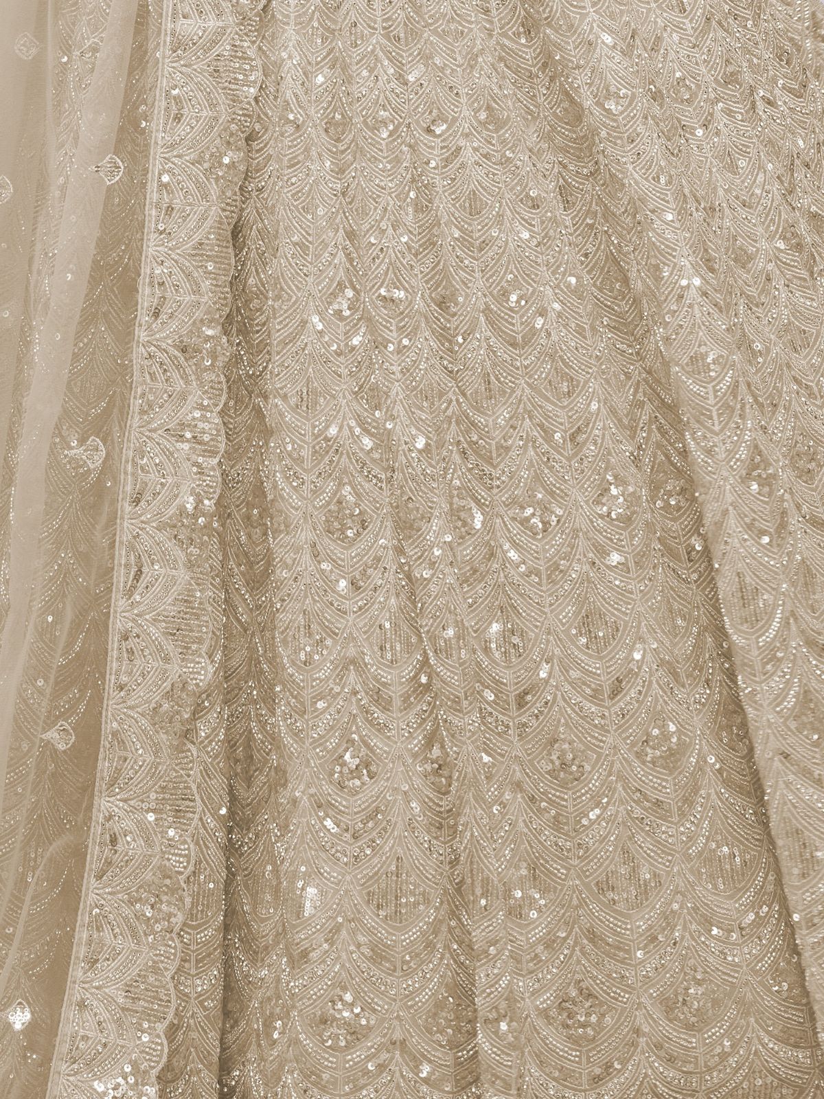 Odette White Soft Net Embroidered Semi Stitched Lehenga With Unstitched Blouse For Women - Image 6