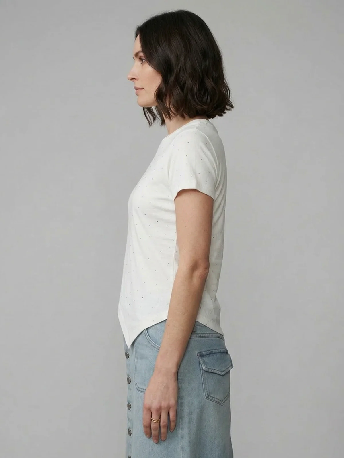 Odette White Soft Net Top For Women - Image 2