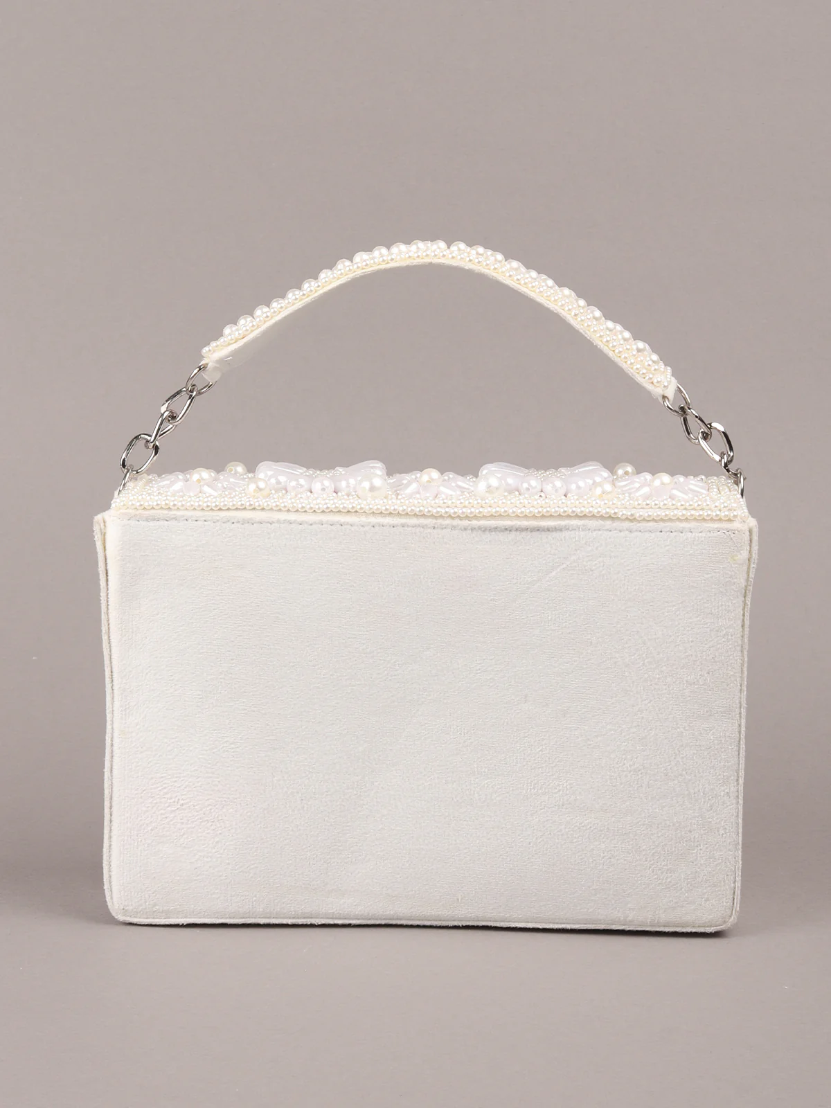 Odette White Tassels Embellished Clutch For Women - Image 5