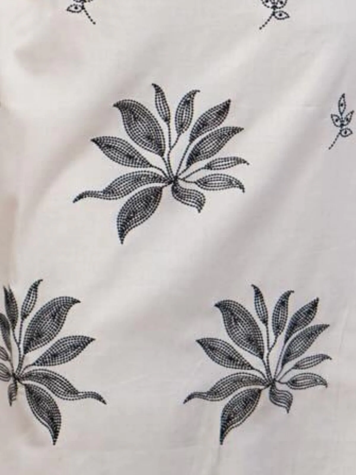 Odette White Viscose Embroidered Stiched Kurta Set For Women - Image 5
