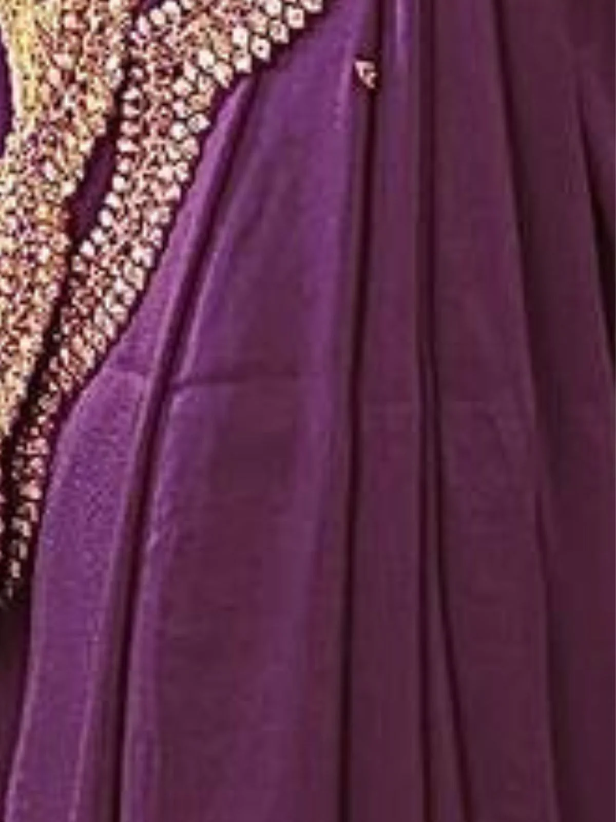 Odette Wine Silk Blend Embellished Saree For Women - Image 3