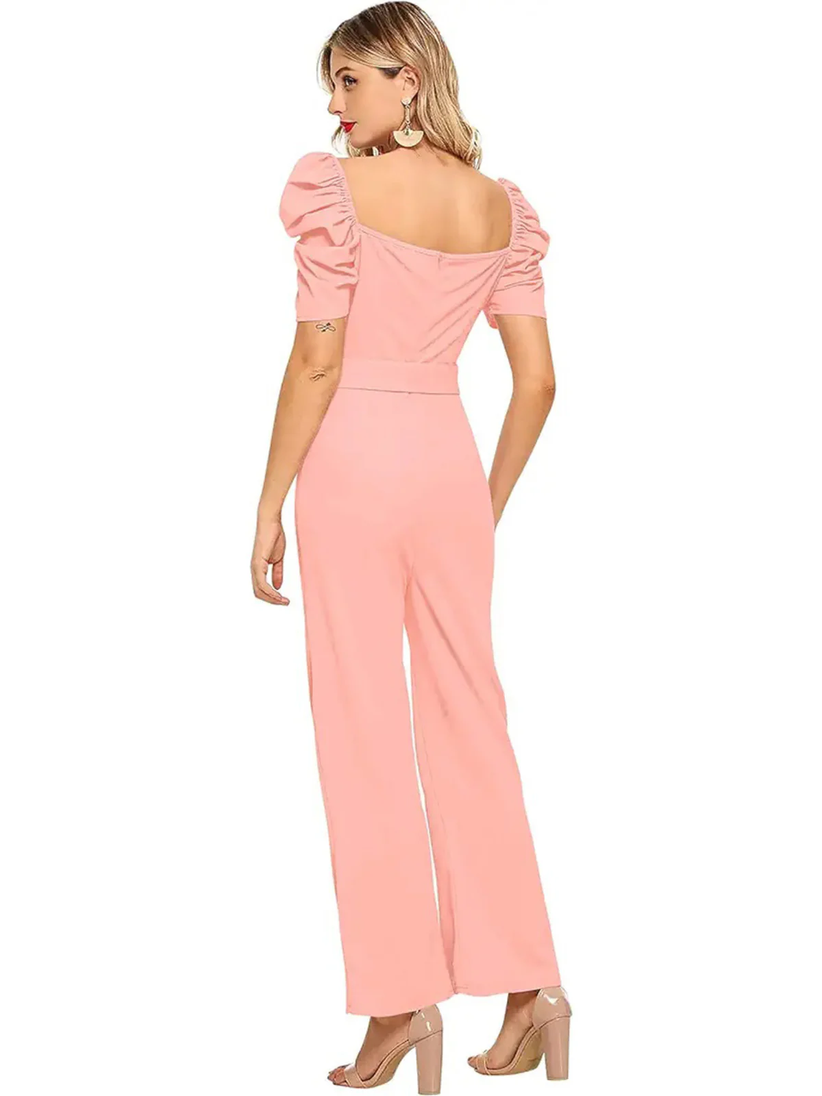 Odette Women Peach Polyester Blend Jumpsuit - Image 3