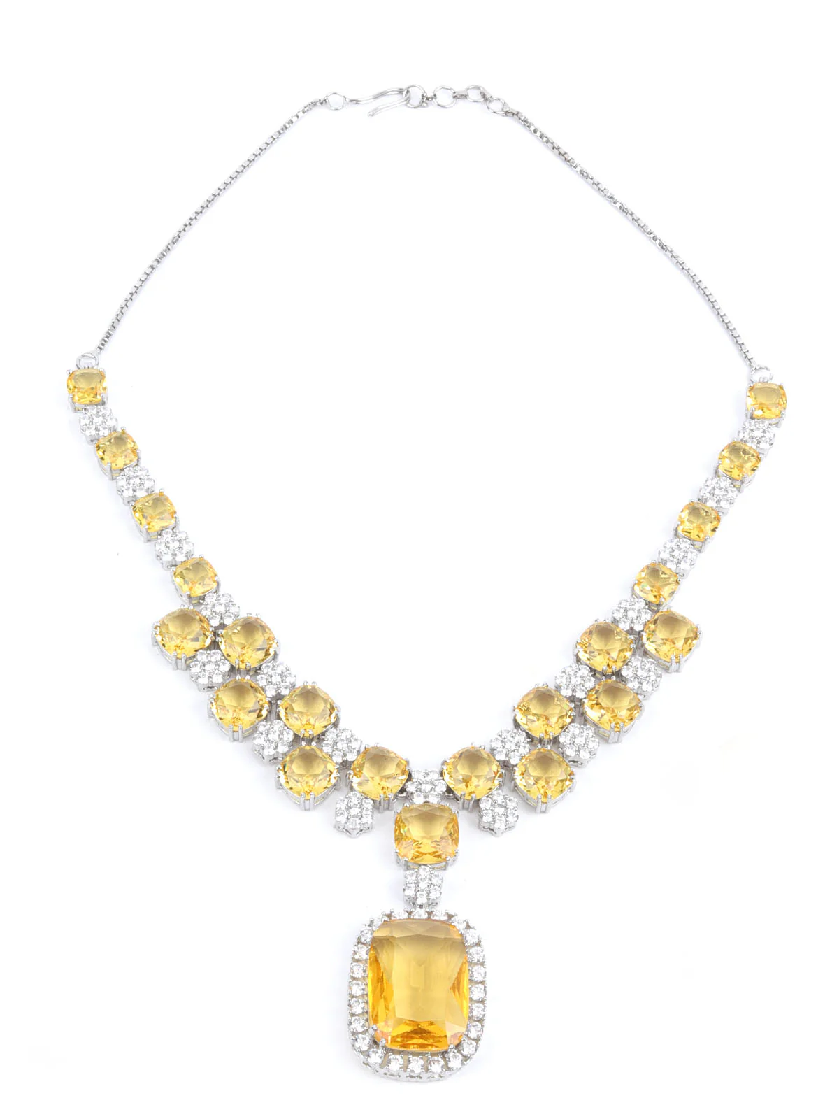 Odette Yellow Alloy Embellished Jewellery Set For Women - Image 4