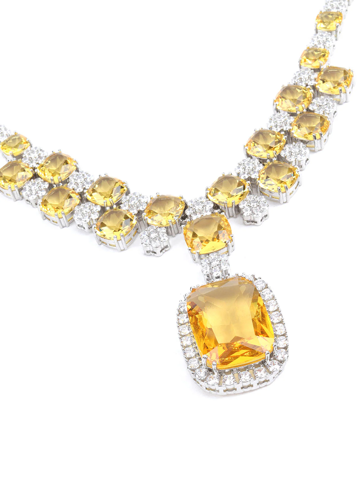 Odette Yellow Alloy Embellished Jewellery Set For Women - Image 5