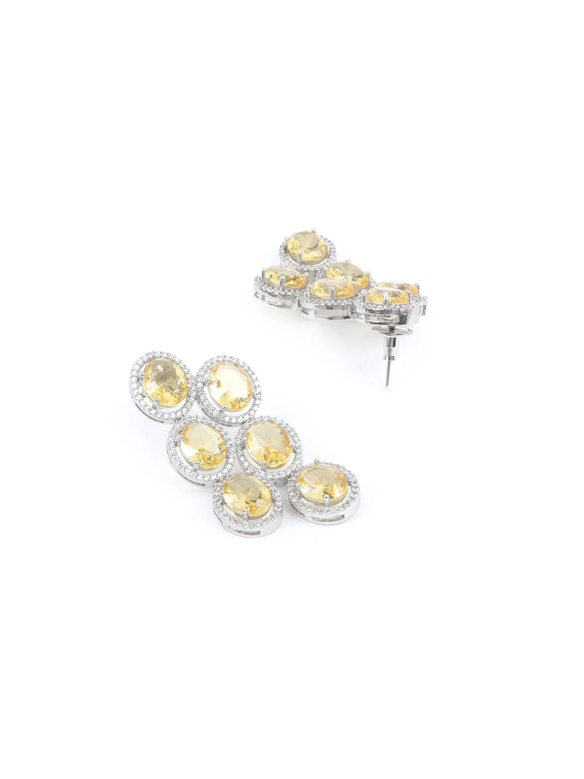 Odette Yellow Alloy Embellished Jewellery Set For Women - Image 6