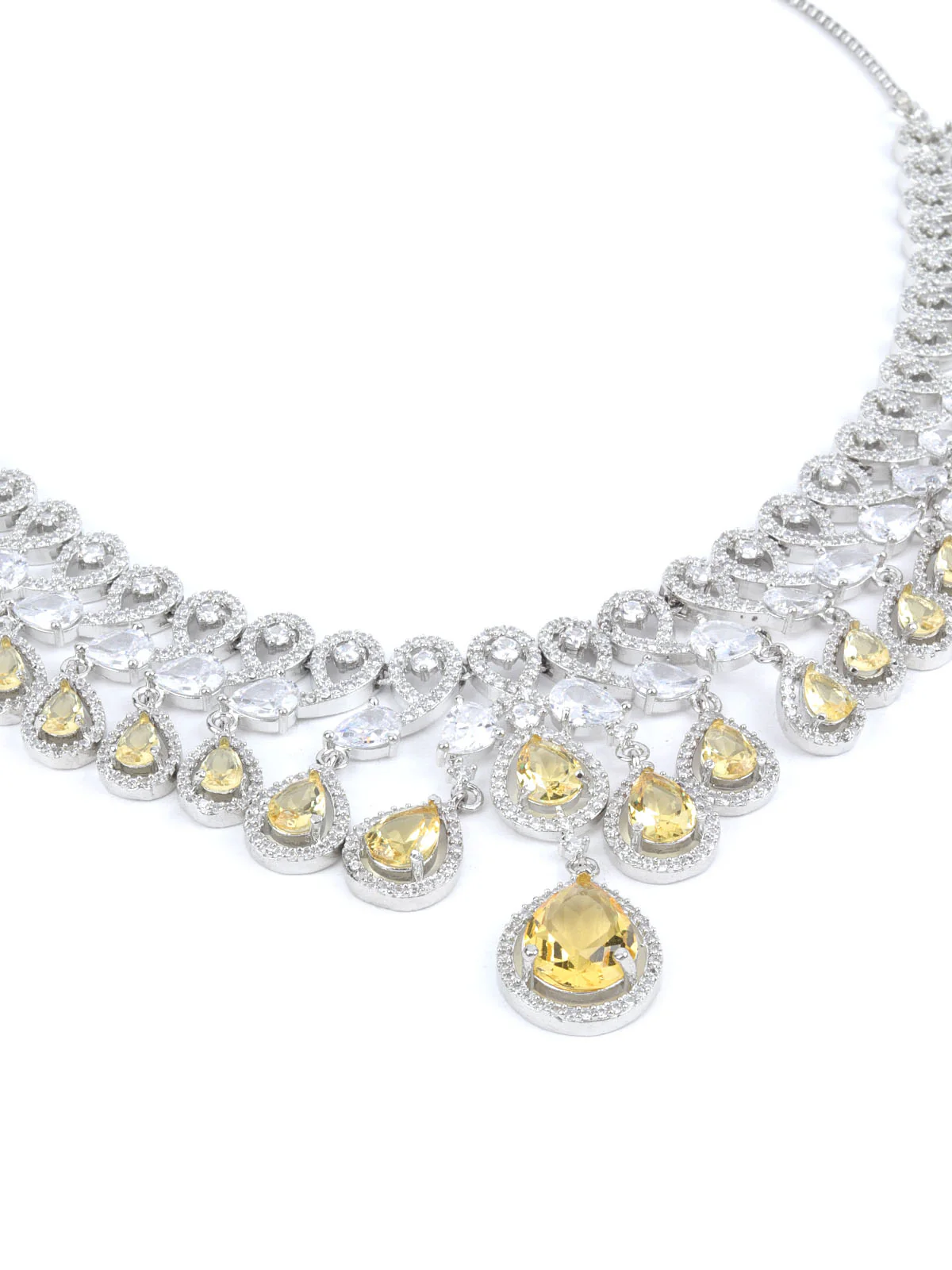 Odette Yellow Alloy Embellished Jewellery Set For Women - Image 5