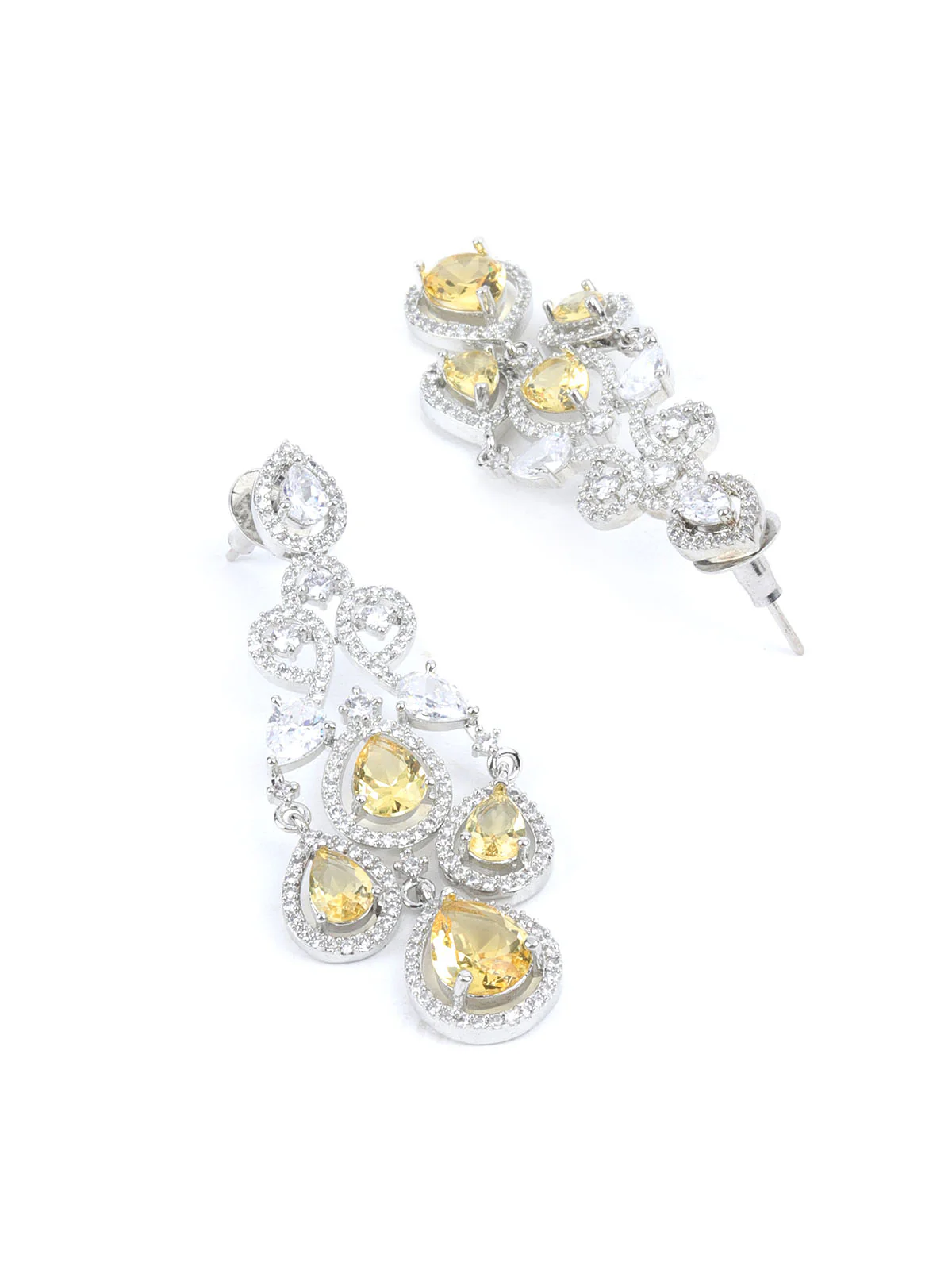 Odette Yellow Alloy Embellished Jewellery Set For Women - Image 6