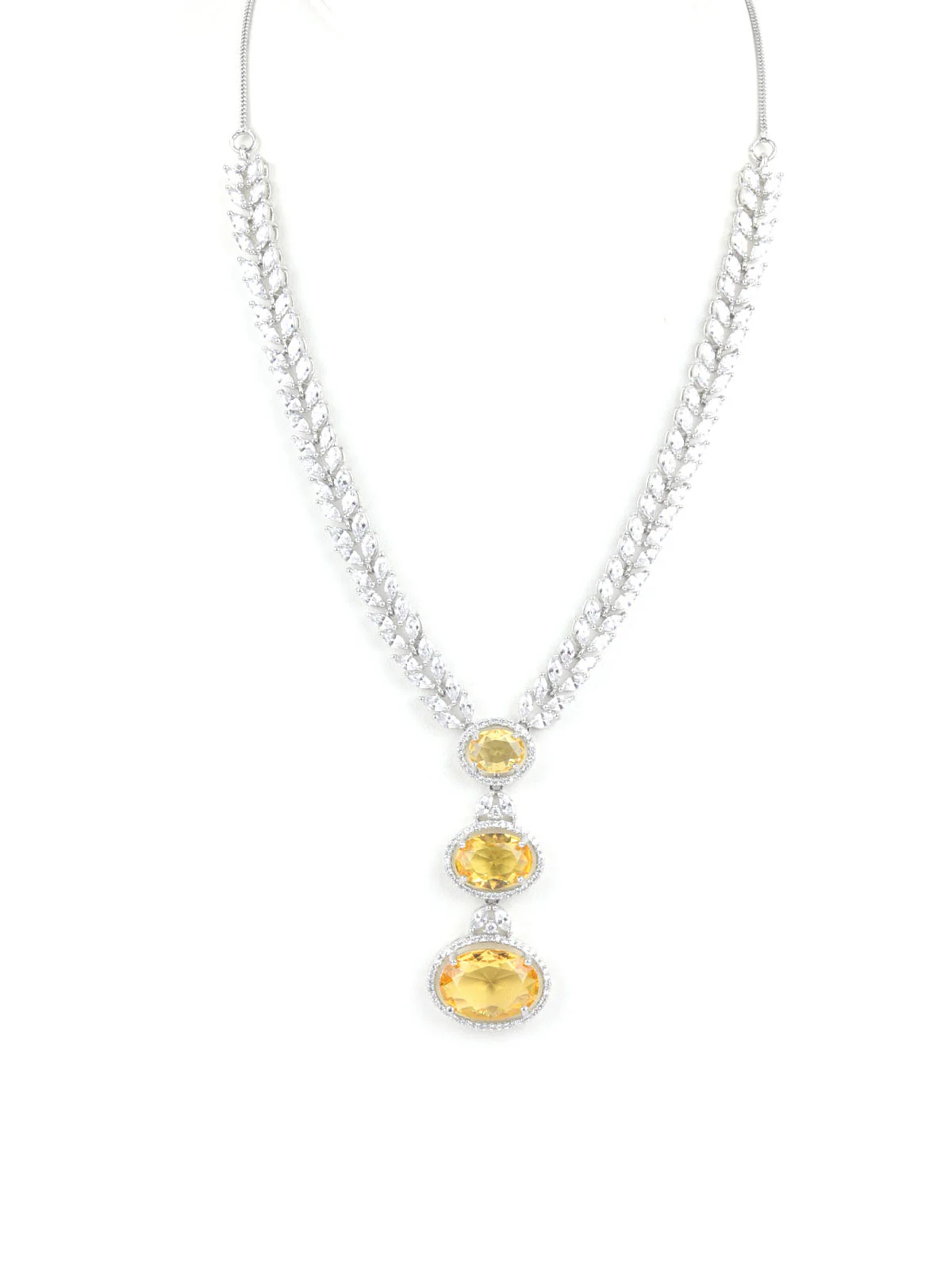 Odette Yellow Alloy Embellished Jewellery Set For Women - Image 5