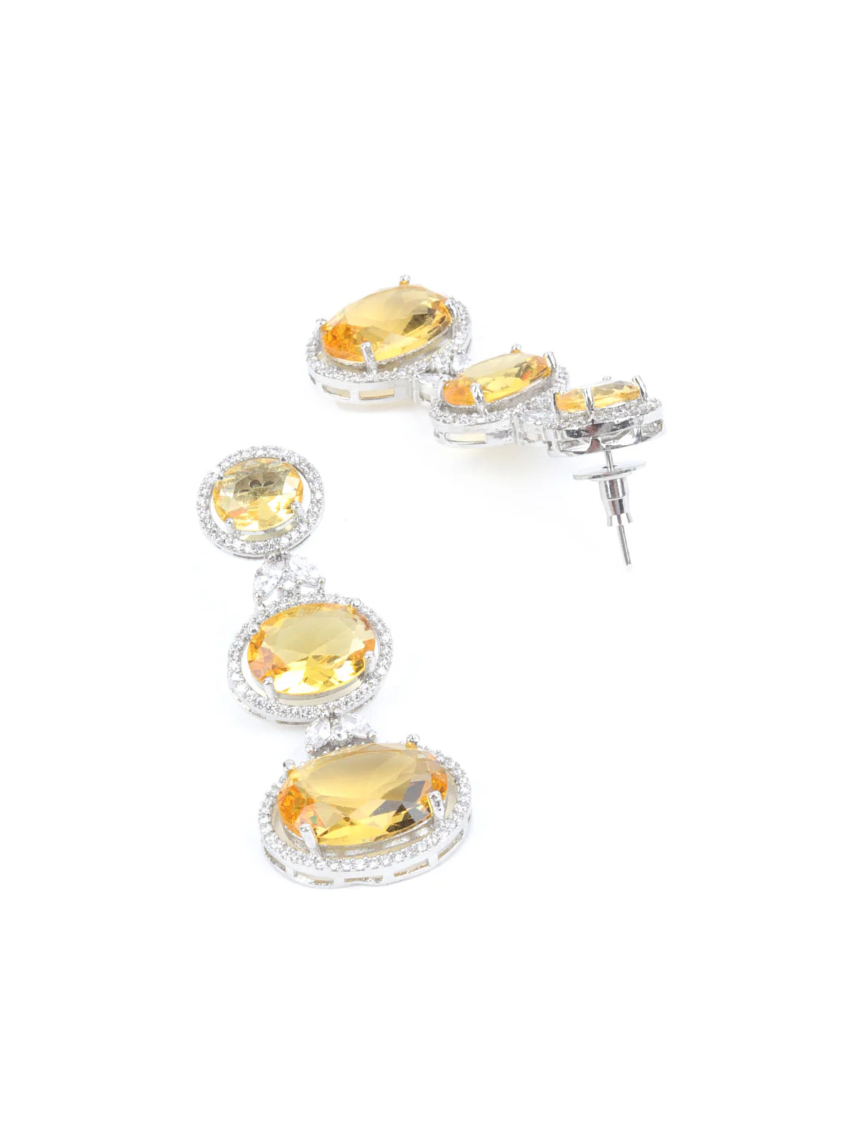 Odette Yellow Alloy Embellished Jewellery Set For Women - Image 6