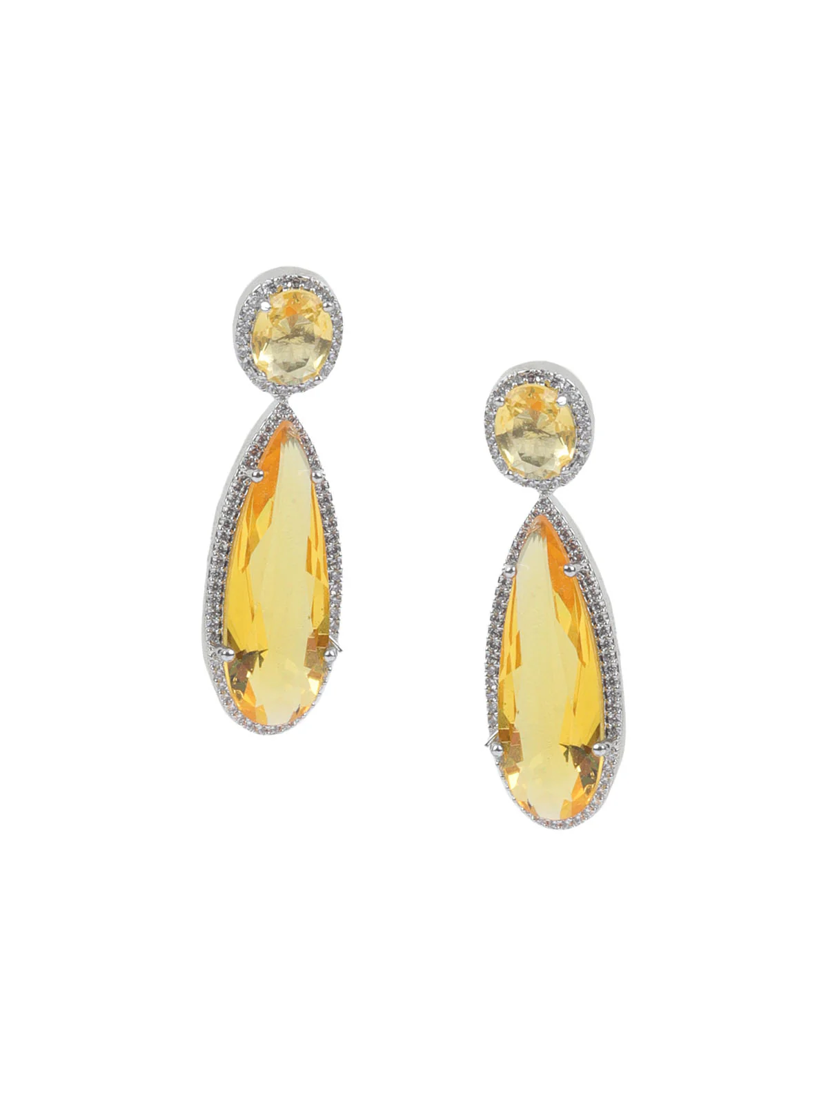 Odette Yellow Alloy Embellished Jewellery Set For Women - Image 4