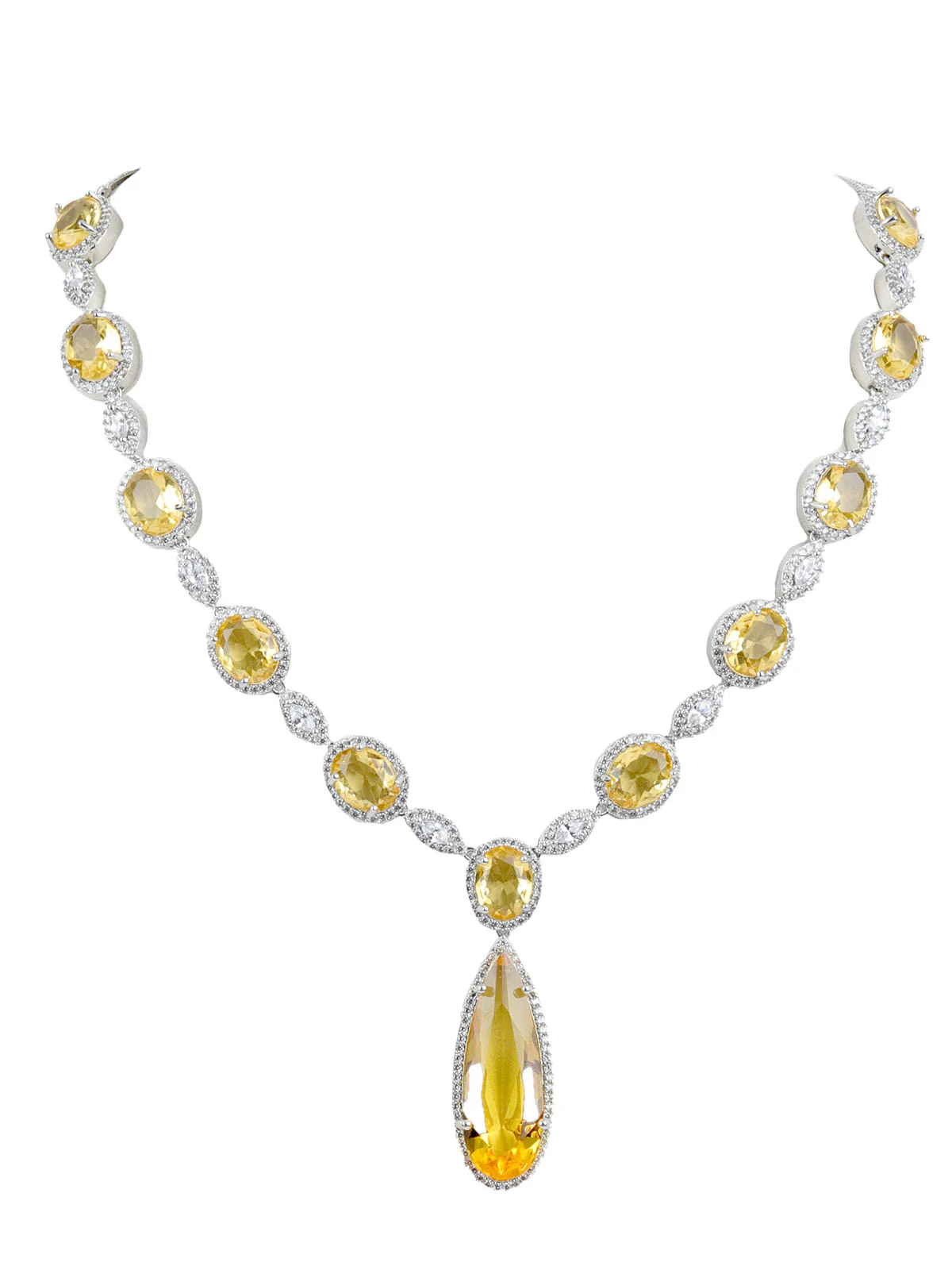 Odette Yellow Alloy Embellished Jewellery Set For Women - Image 5