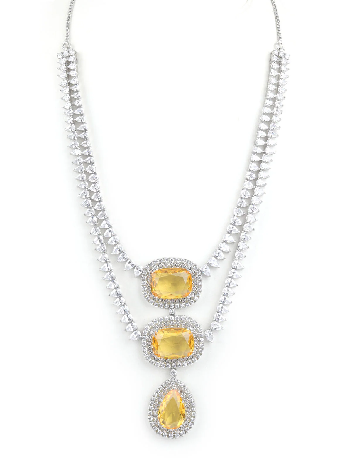 Odette Yellow Alloy Embellished Jewellery Set For Women - Image 4