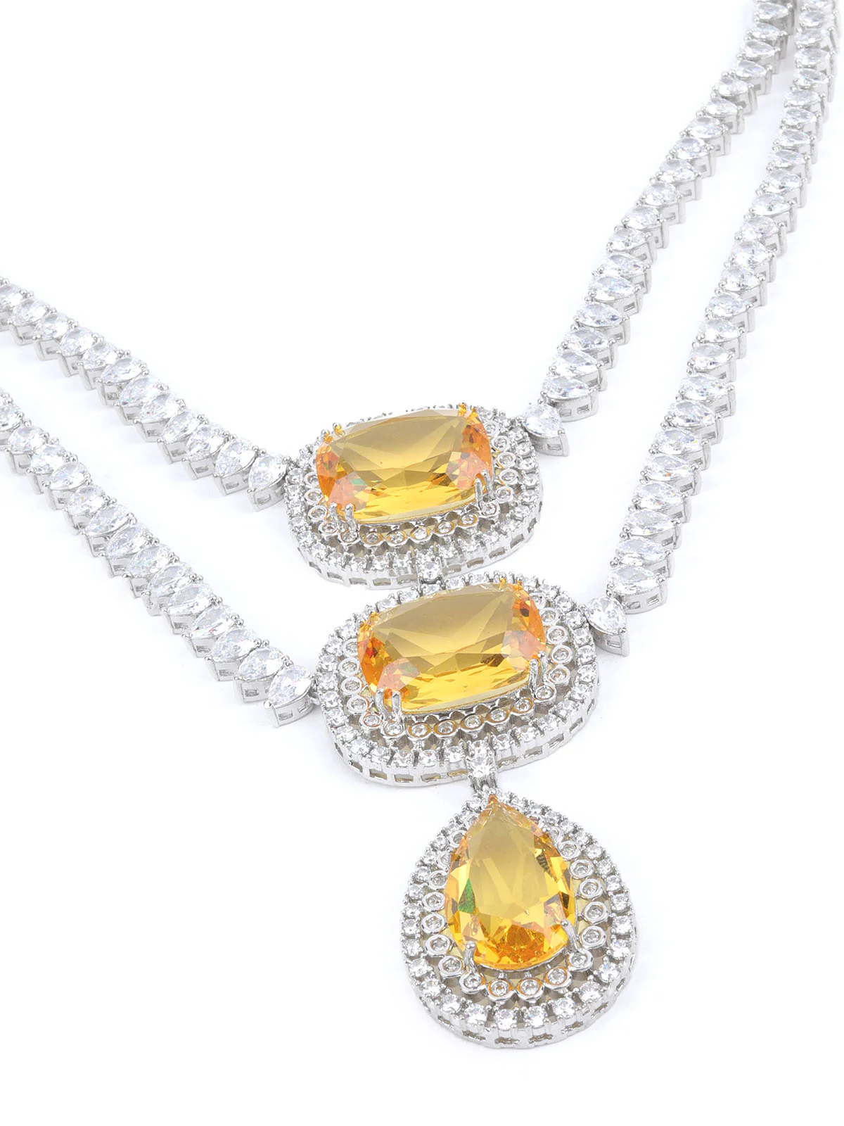 Odette Yellow Alloy Embellished Jewellery Set For Women - Image 5