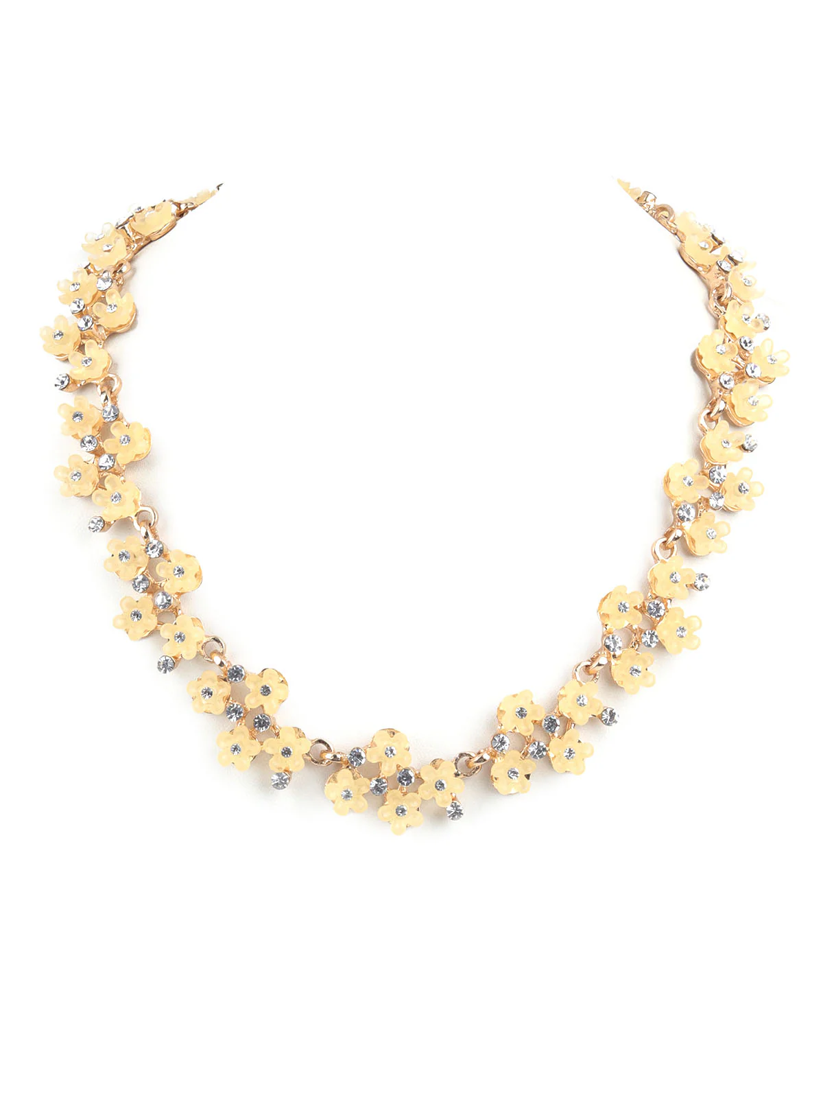 Odette Yellow Alloy Embellished Neckpiece For Women - Image 4