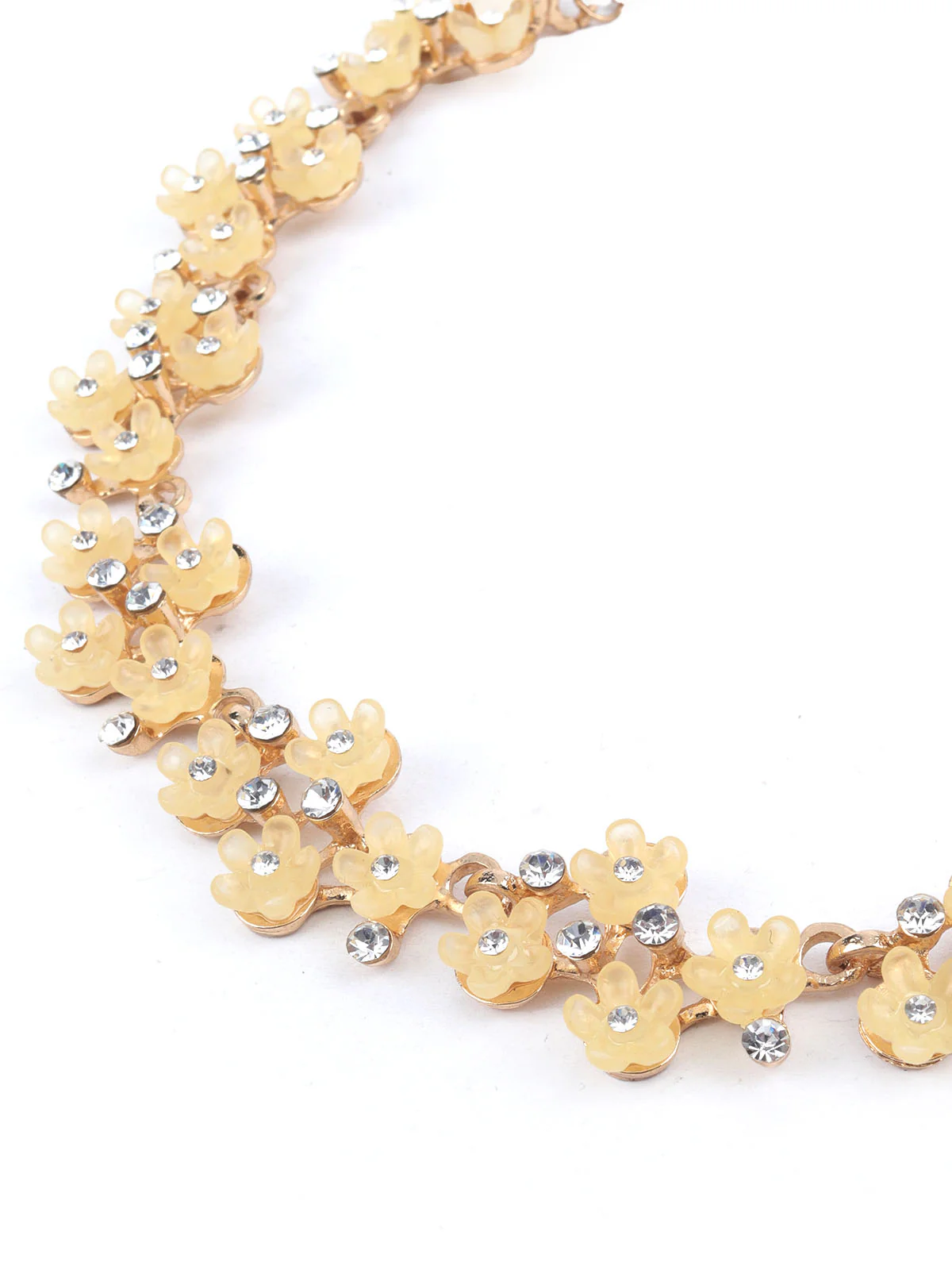 Odette Yellow Alloy Embellished Neckpiece For Women - Image 5